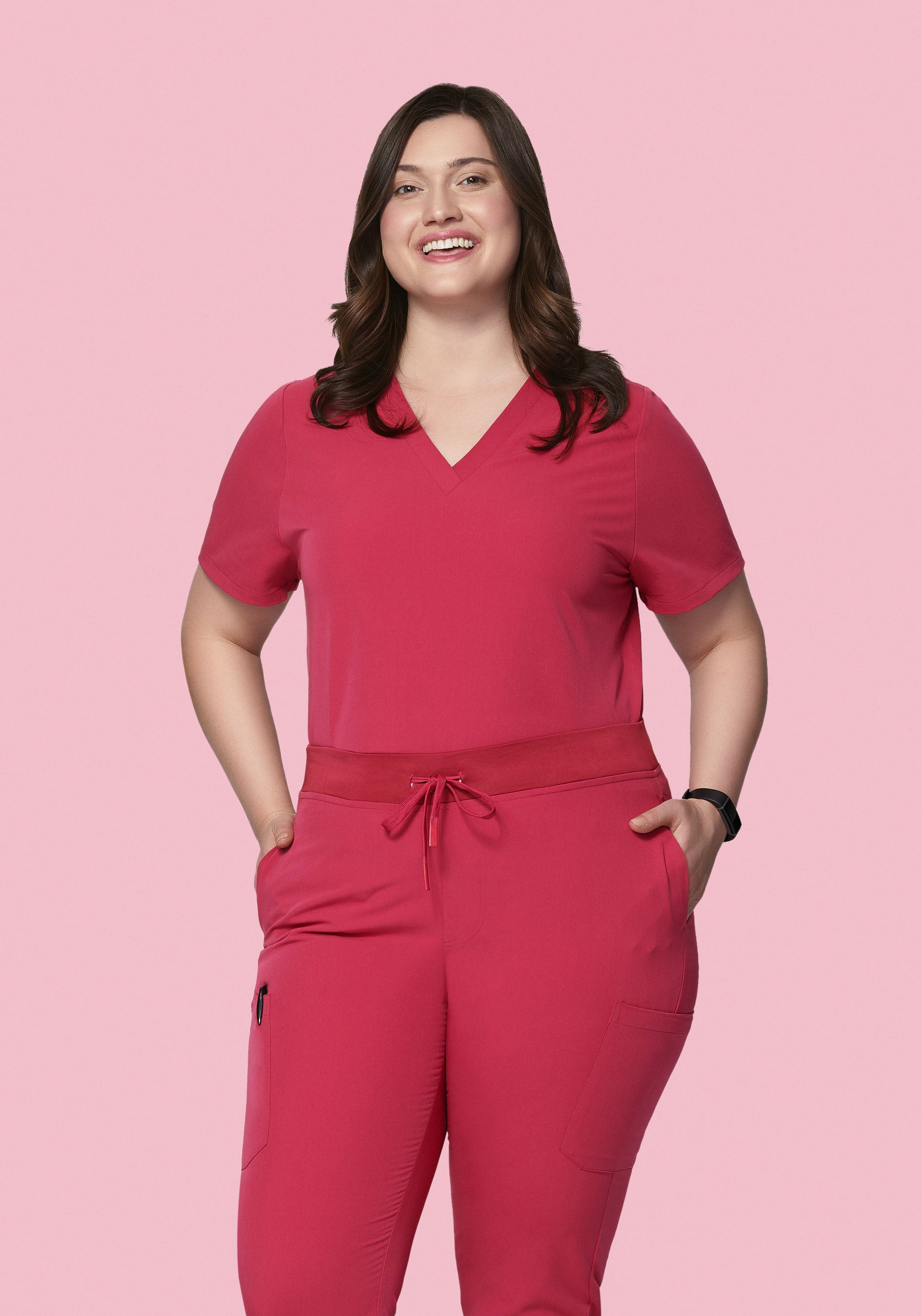 6 Pocket Top Deep Rose