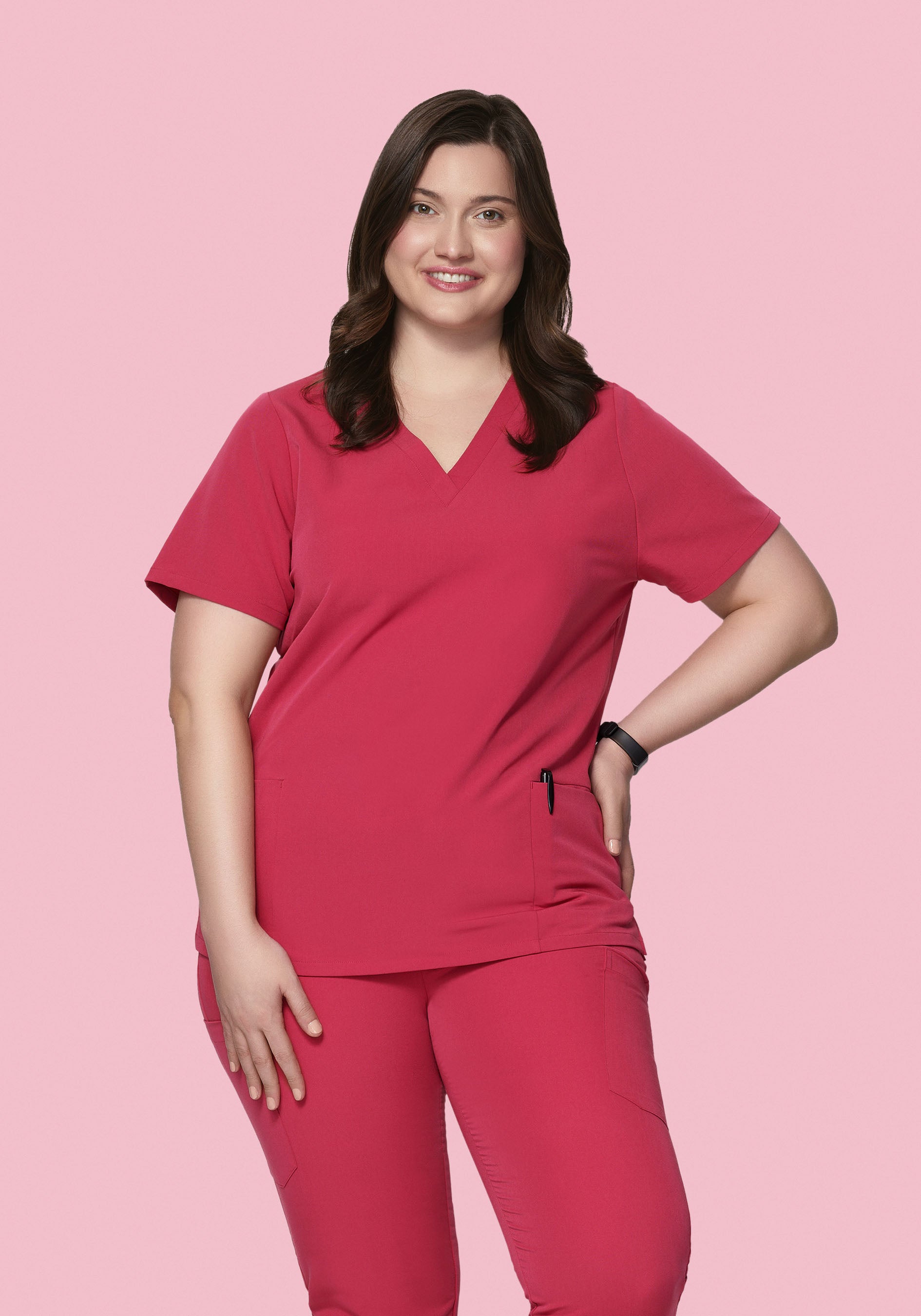 6 Pocket Top Deep Rose