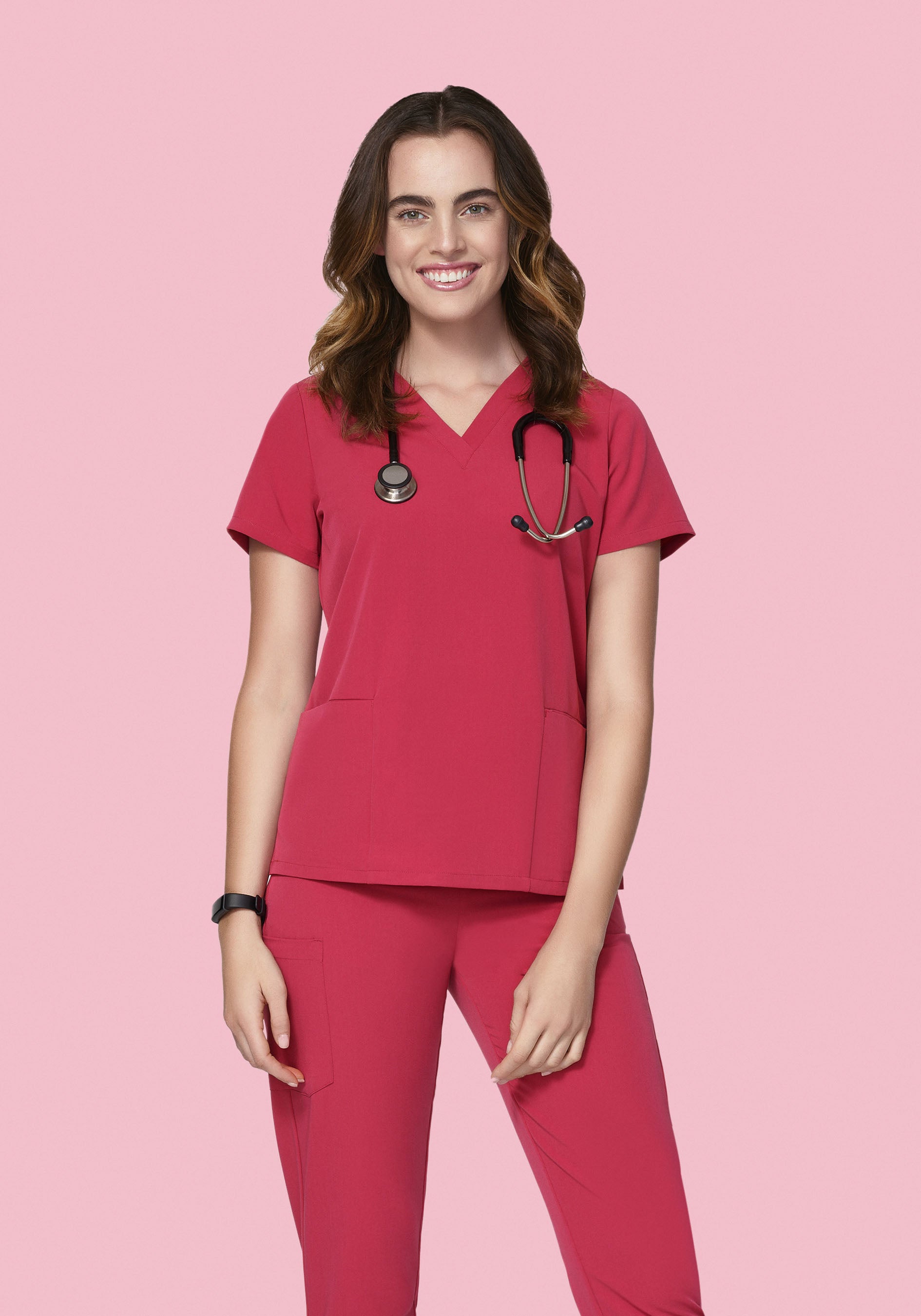 6 Pocket Top Deep Rose