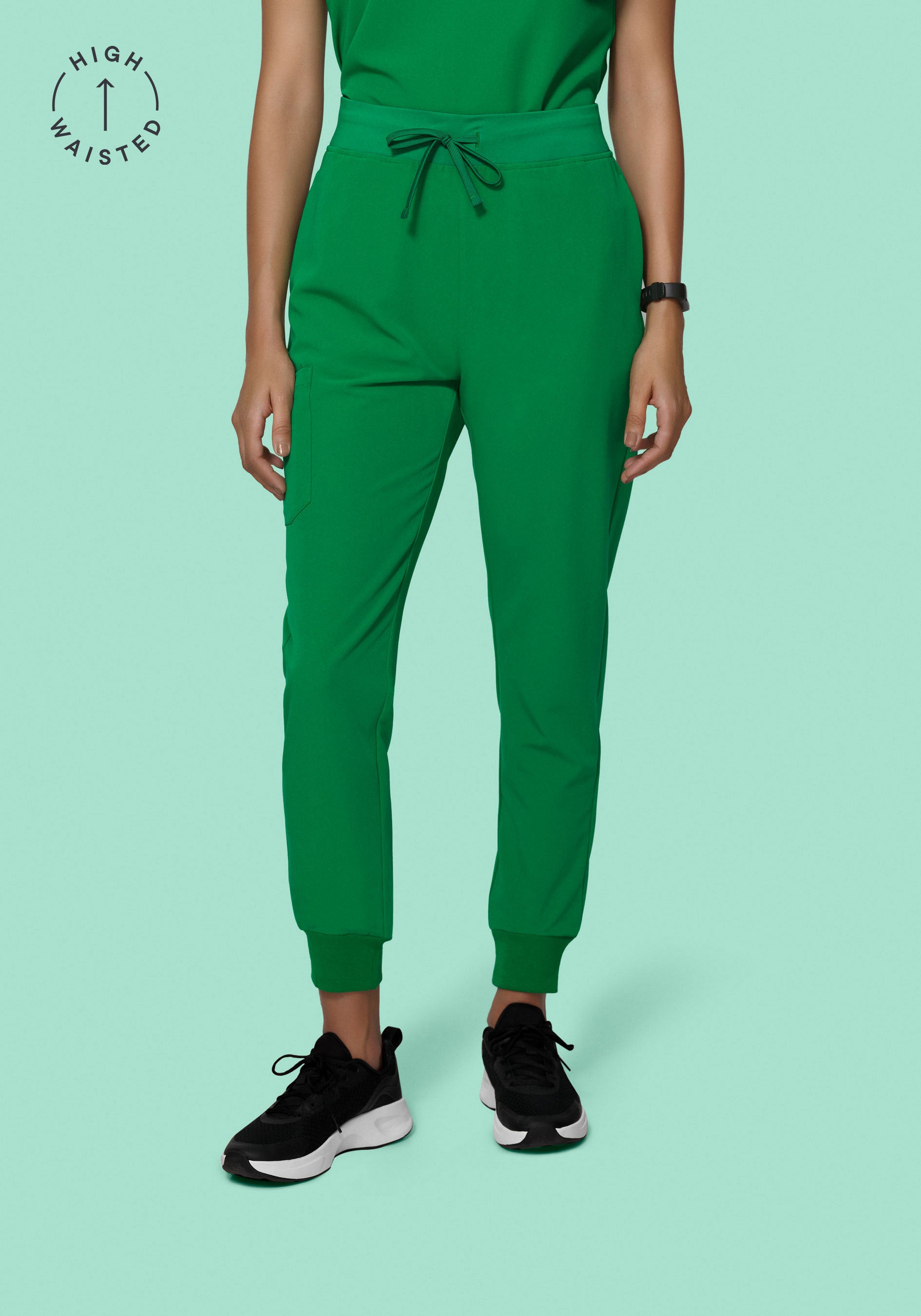 High Waisted Joggers Emerald