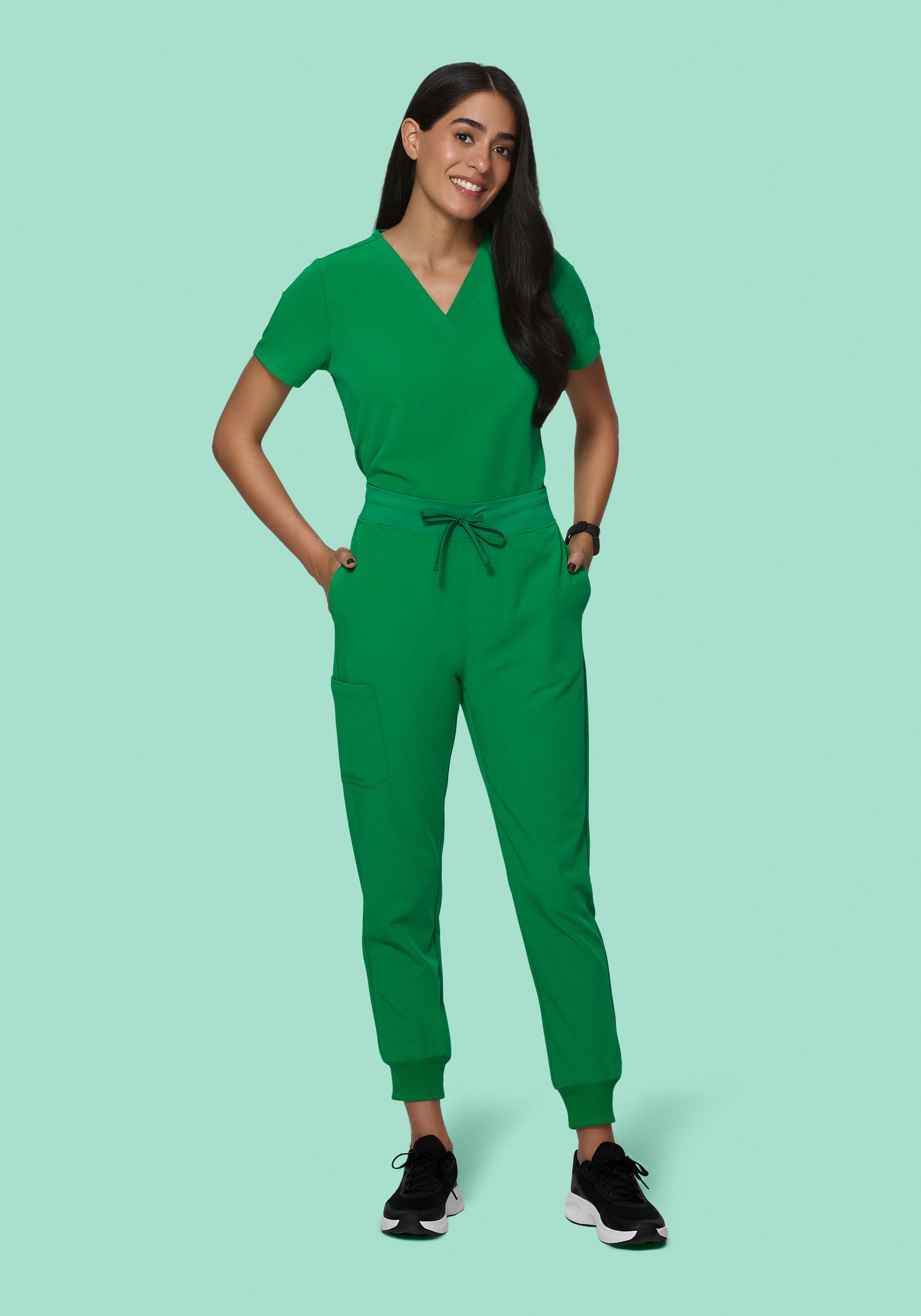 High Waisted Joggers Emerald