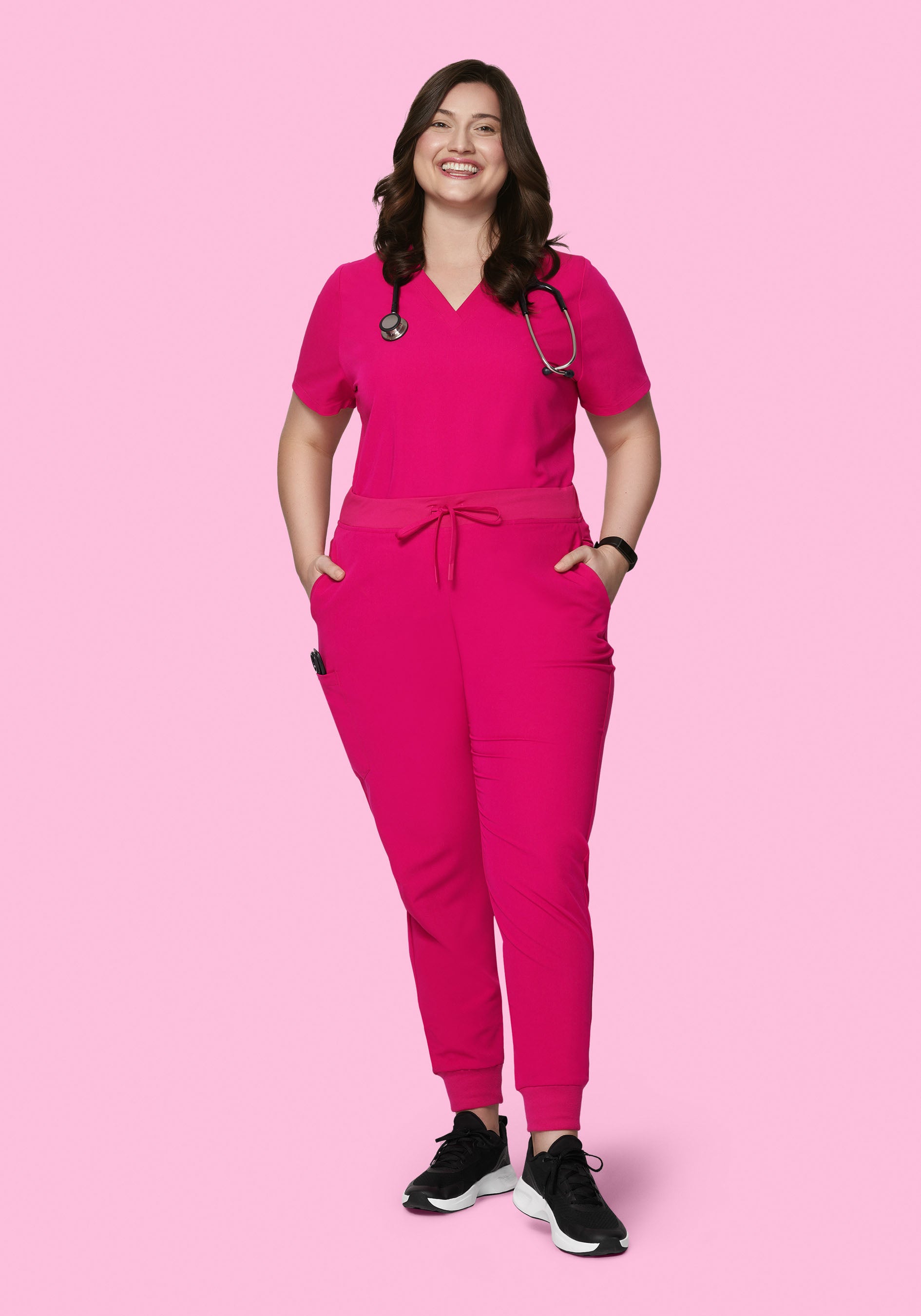 High Waisted Joggers Raspberry