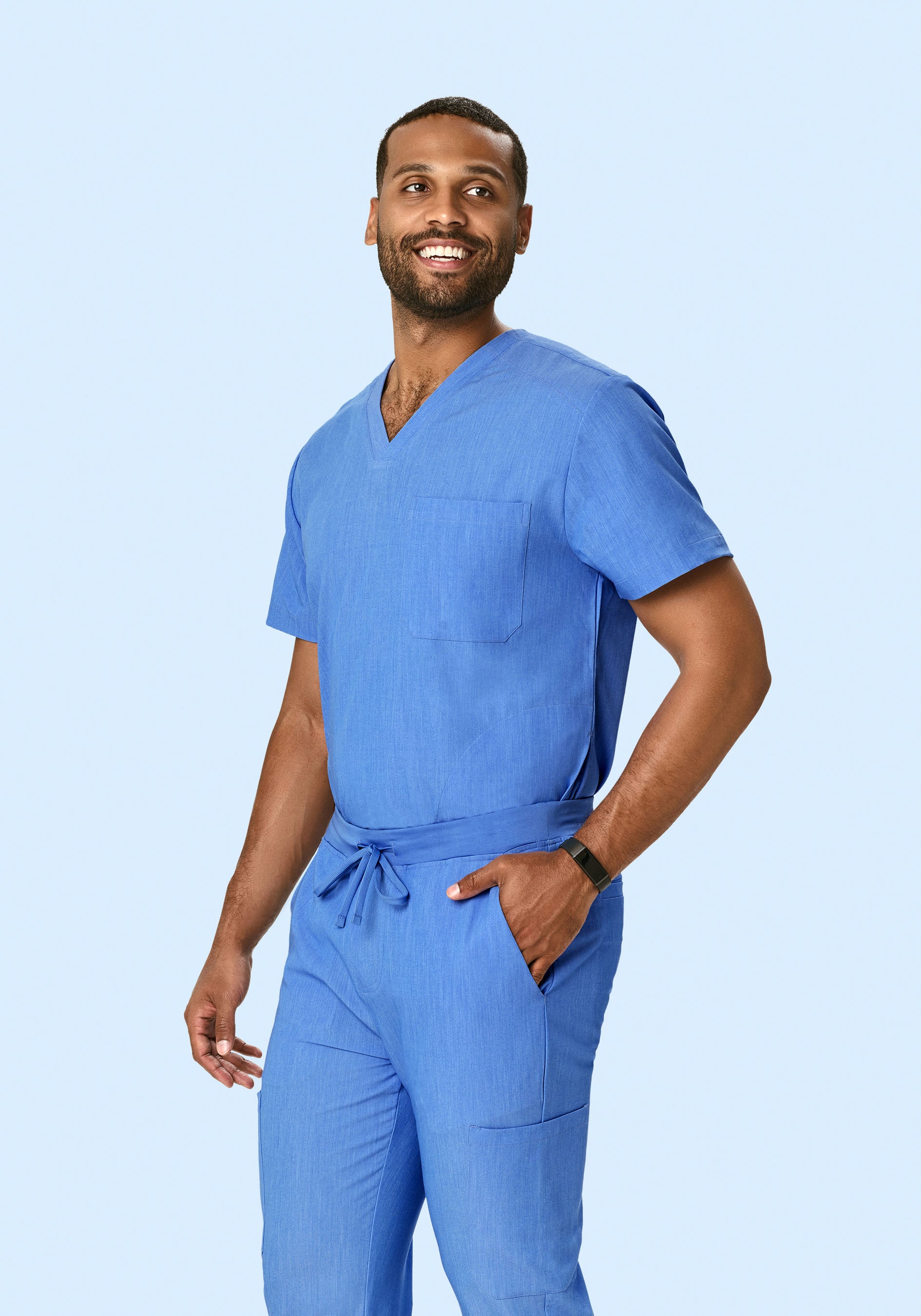 Three Pocket Top Heather Blue