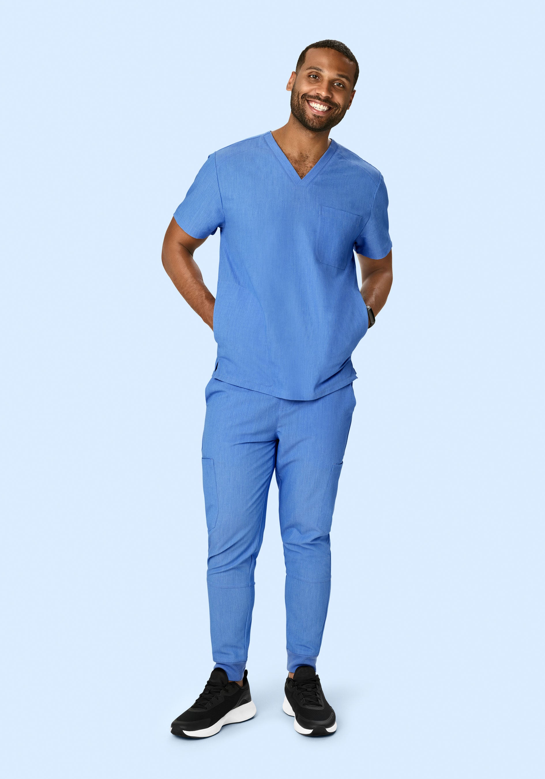 7 Pocket Joggers Heather Blue