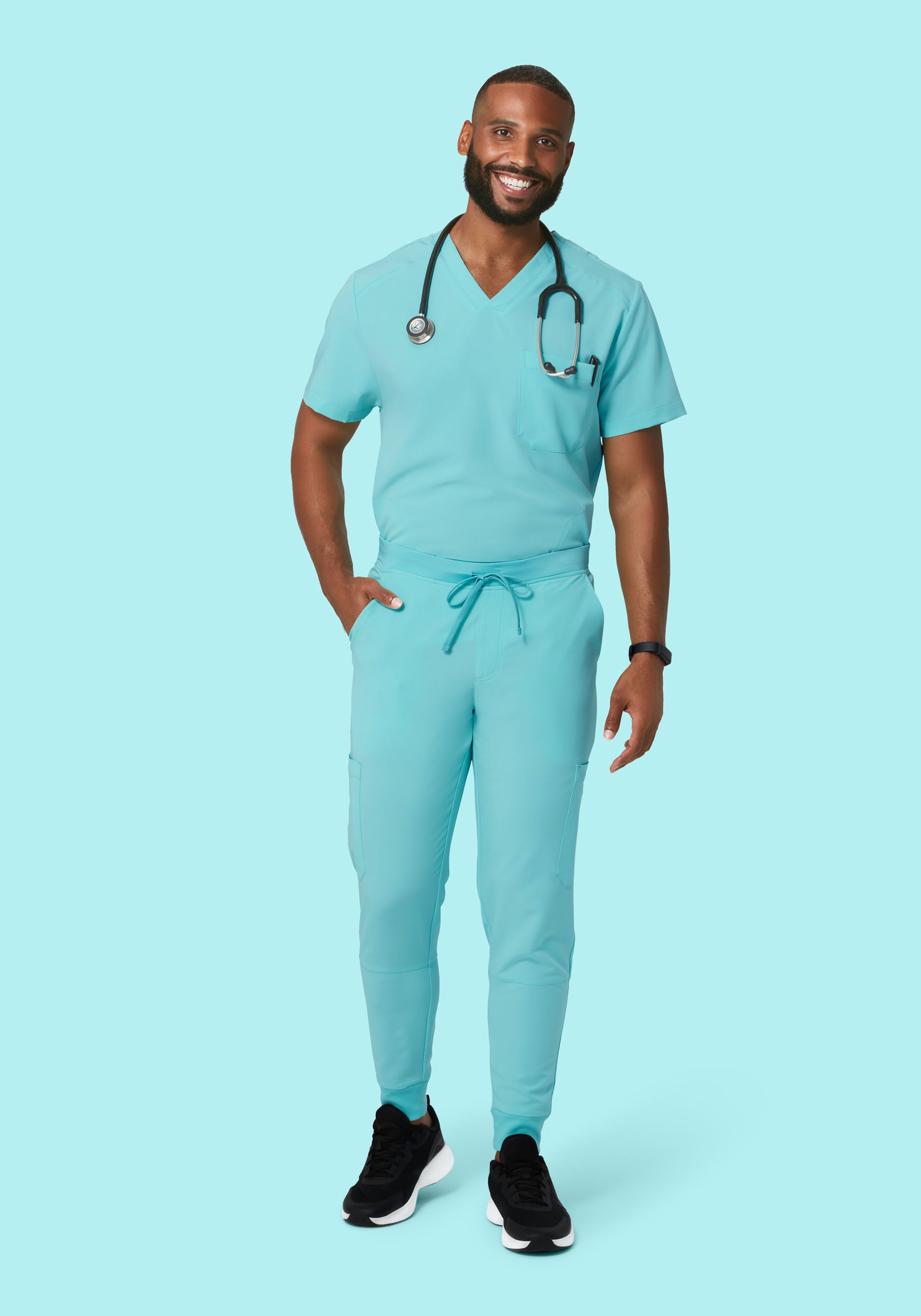 7 Pocket Joggers Aqua