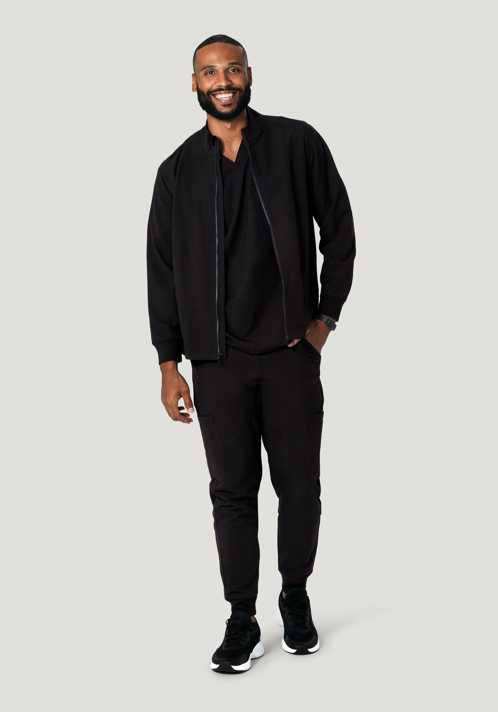 Men's Modern Scrub Jacket Black