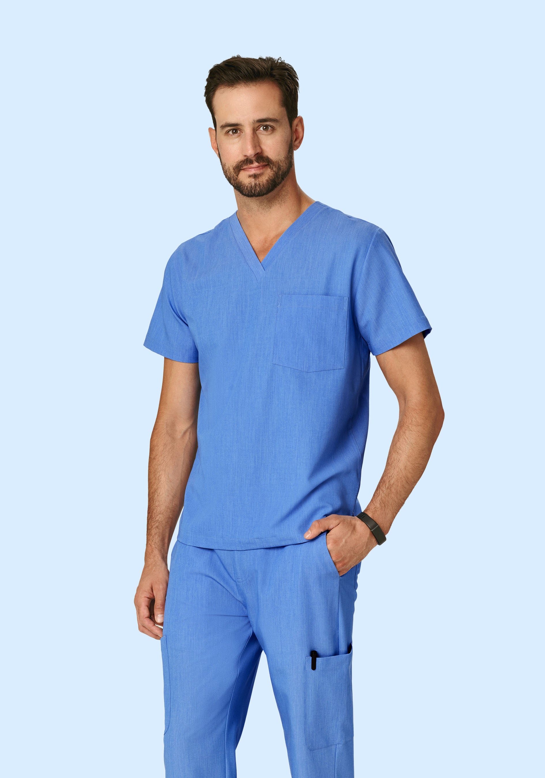 Two Pocket Top Heather Blue