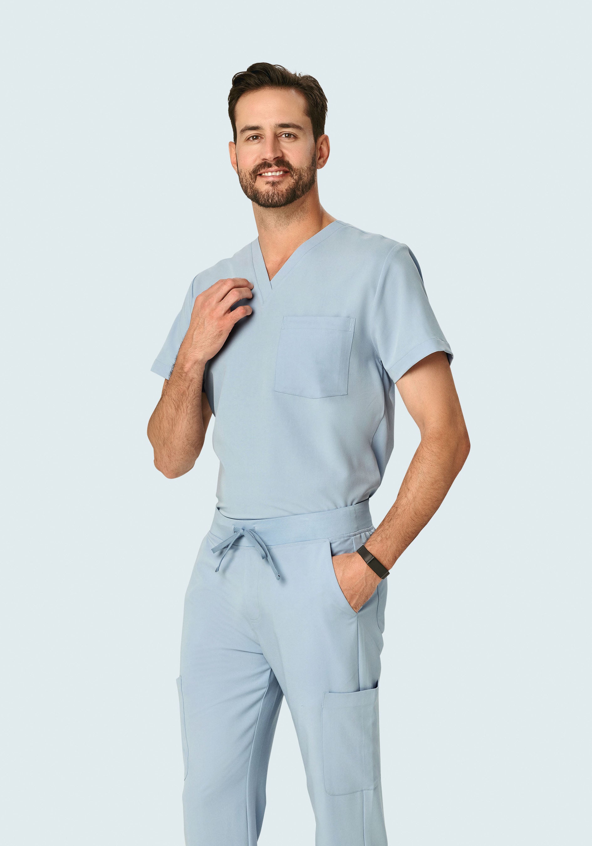 Two Pocket Top Powder Blue