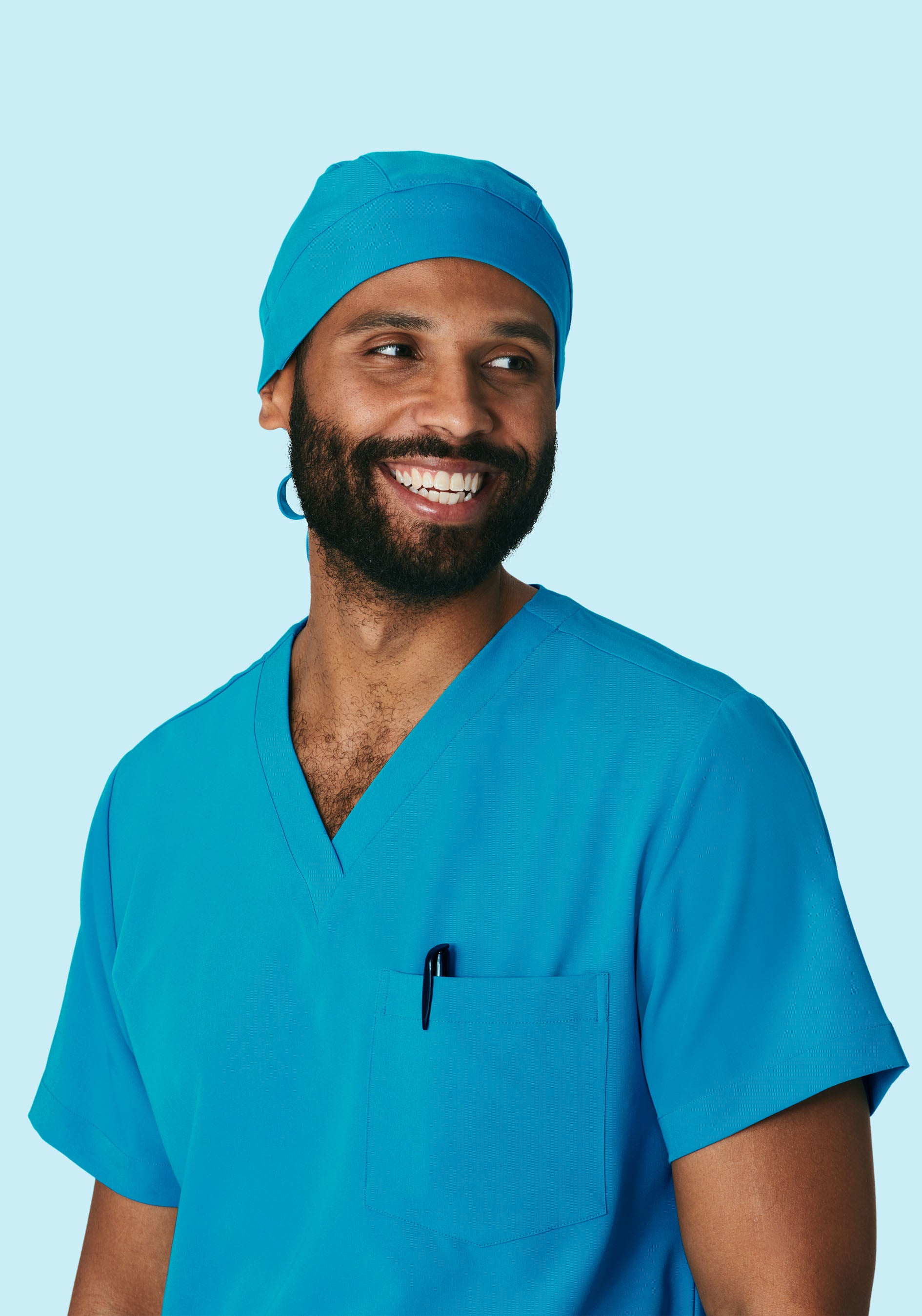 Contemporary Scrub Cap Azure