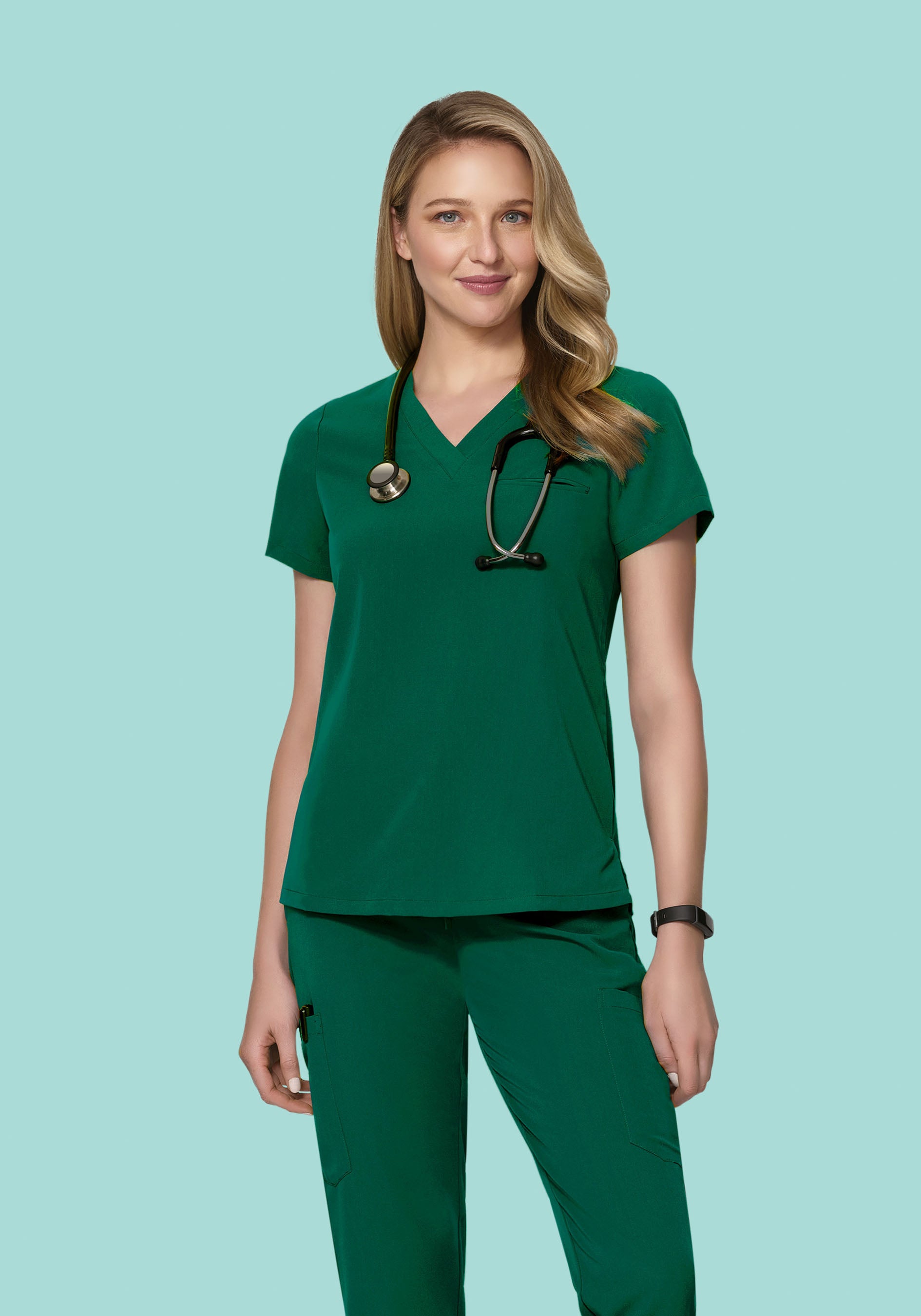 green nurse dress Female Nurse Uniform NT11