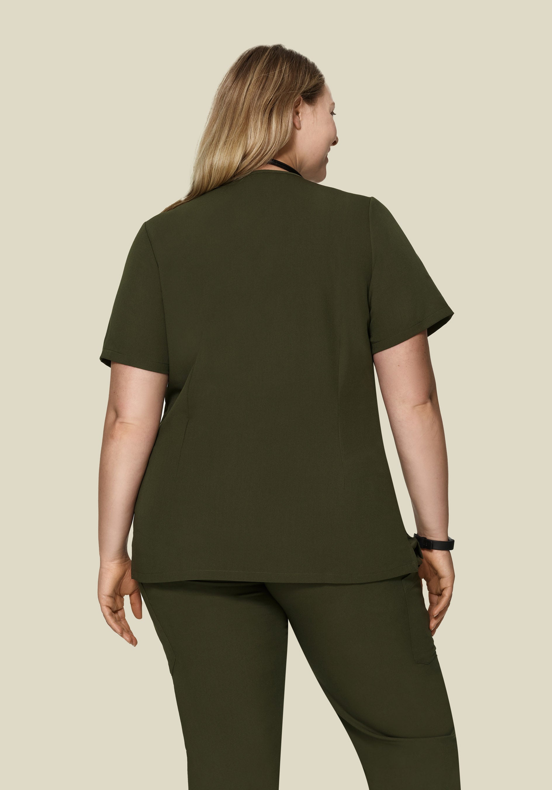 5 Pocket Notch Neck Top Olive