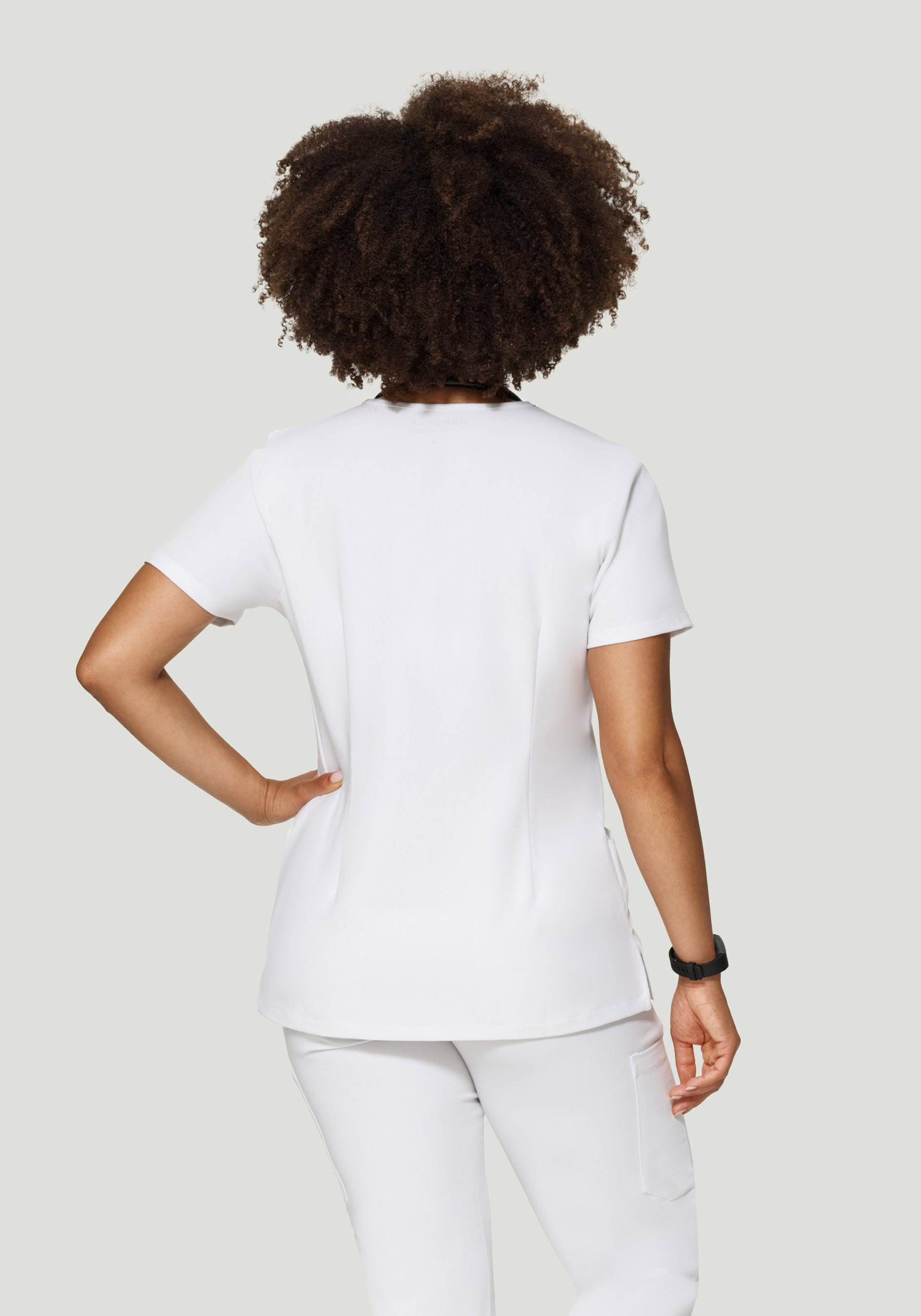 5 Pocket Notch Neck Top White