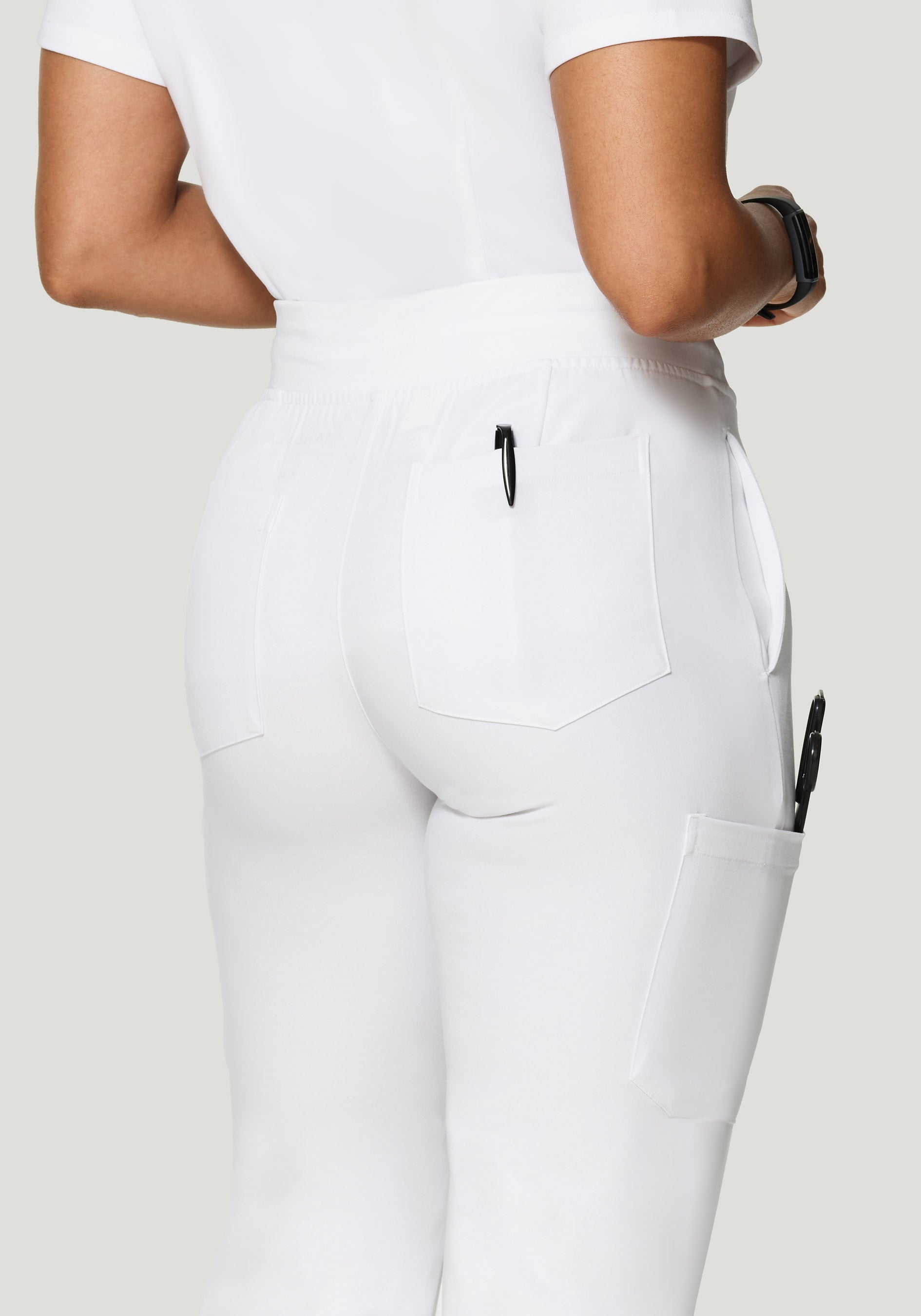 High Waisted Joggers White