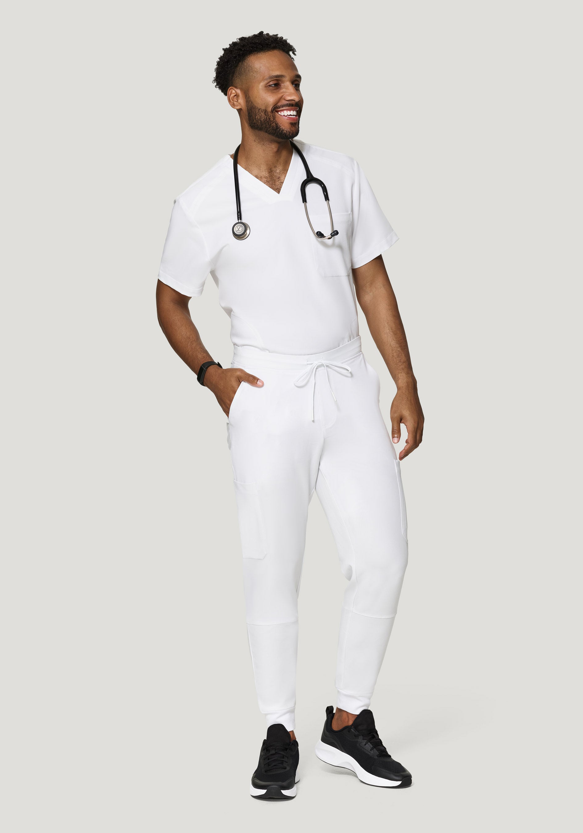 7 Pocket Joggers White