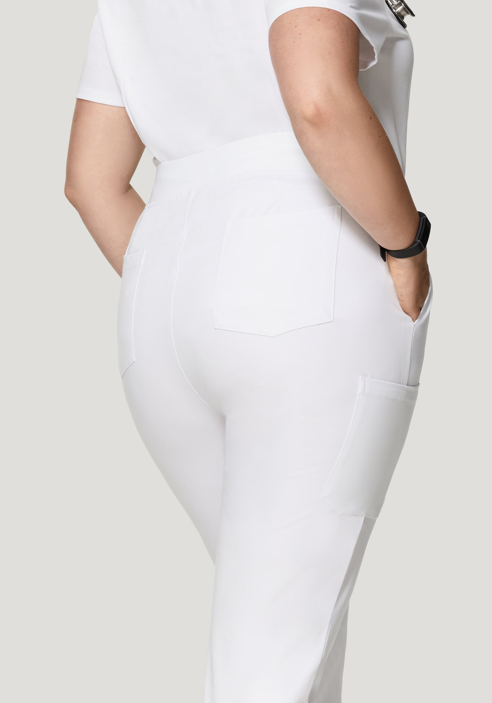 High Waisted Joggers White