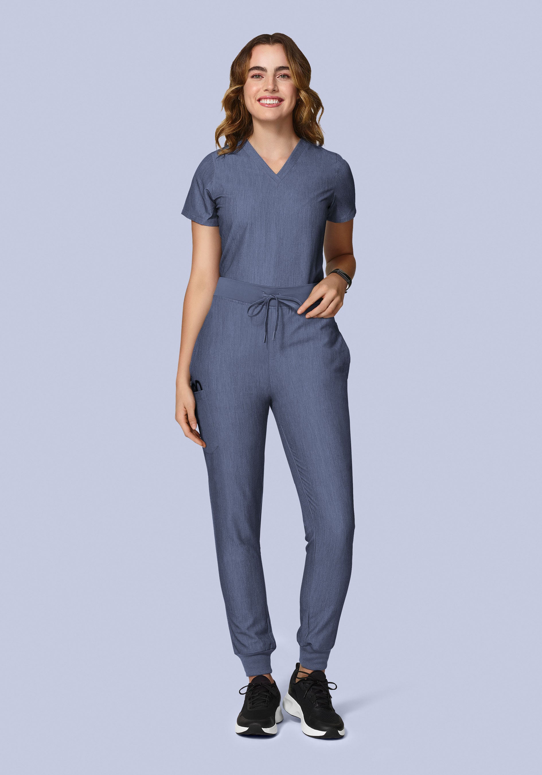 High Waisted Joggers Heather Denim