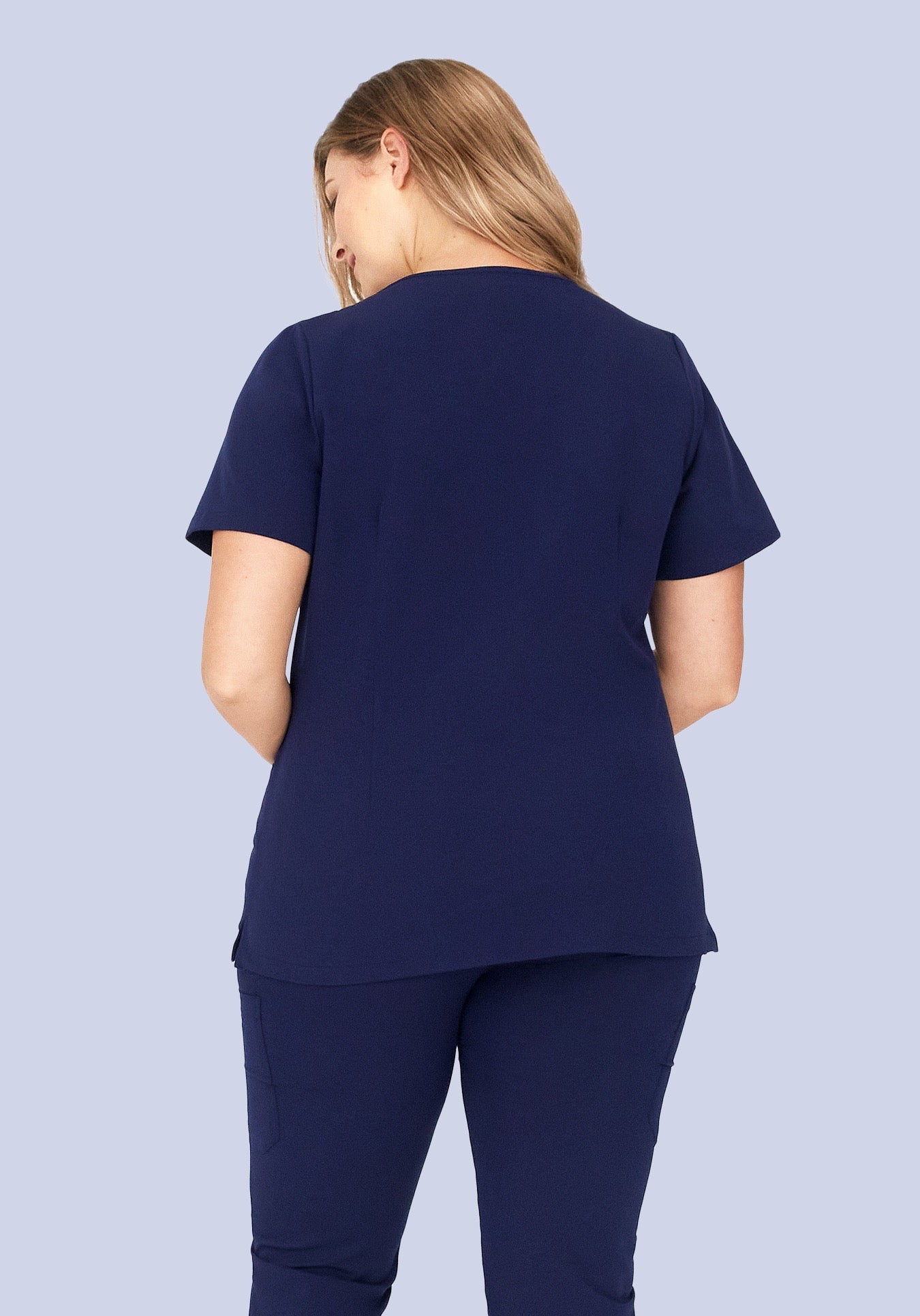 5 Pocket Notch Neck Top Navy