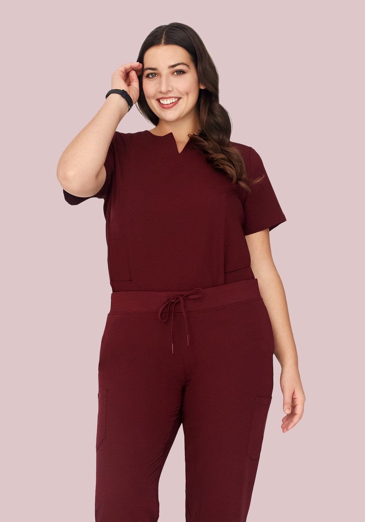 5 Pocket Notch Neck Top Wine