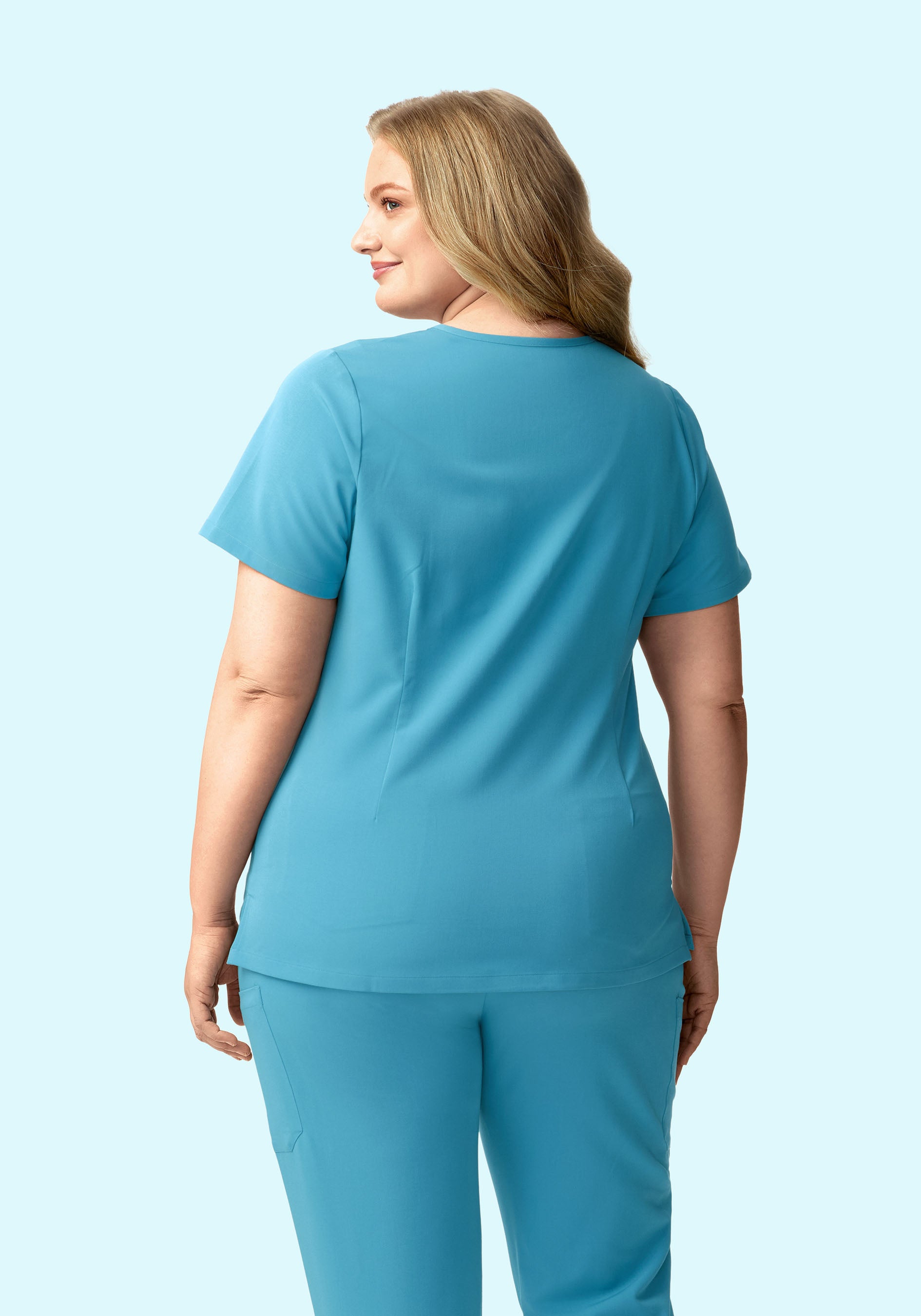 Women's V-Neck 1-Pocket Scrub Top - Wave | Mandala Scrubs