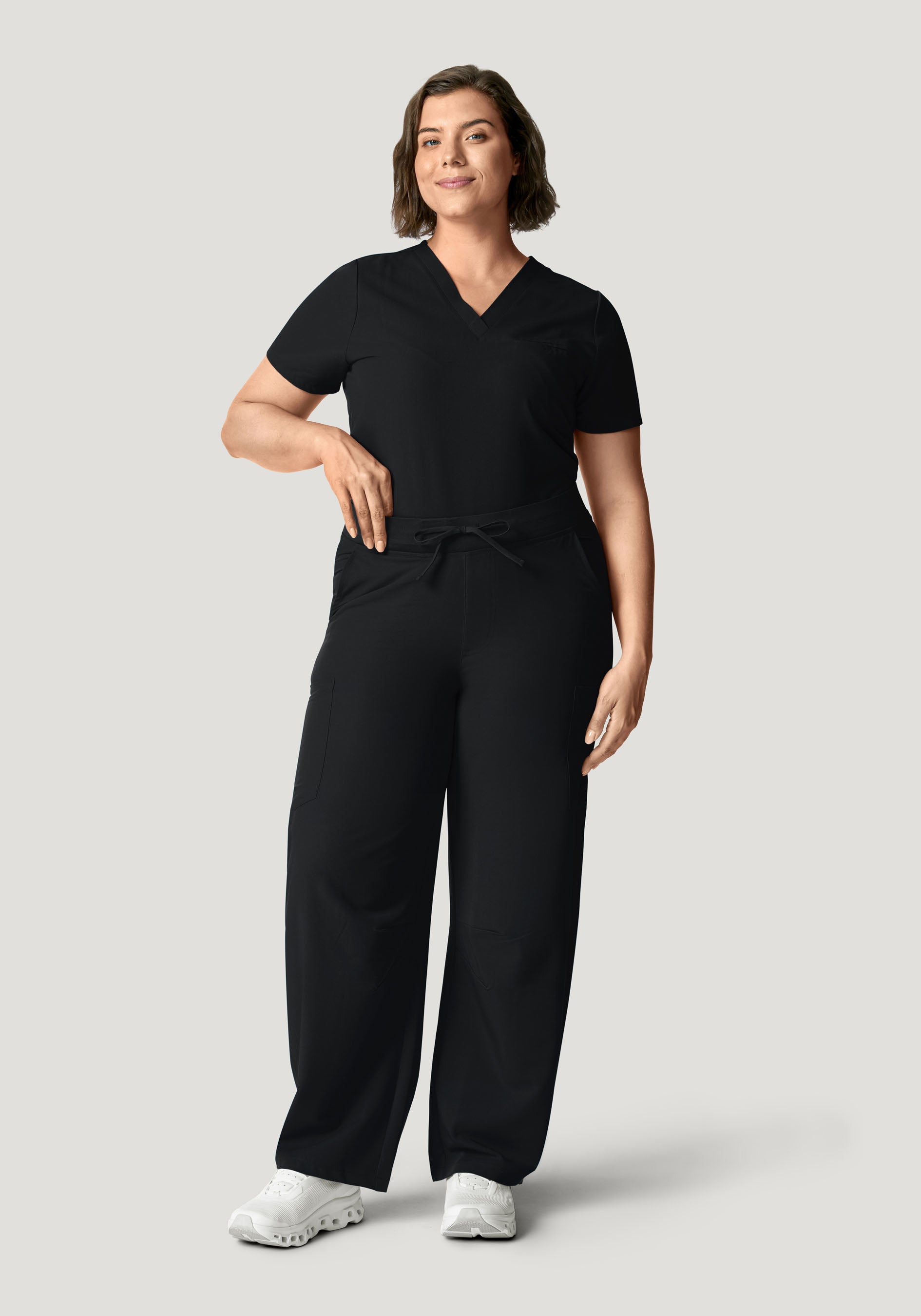 Mid-Rise Barrel Pants Black