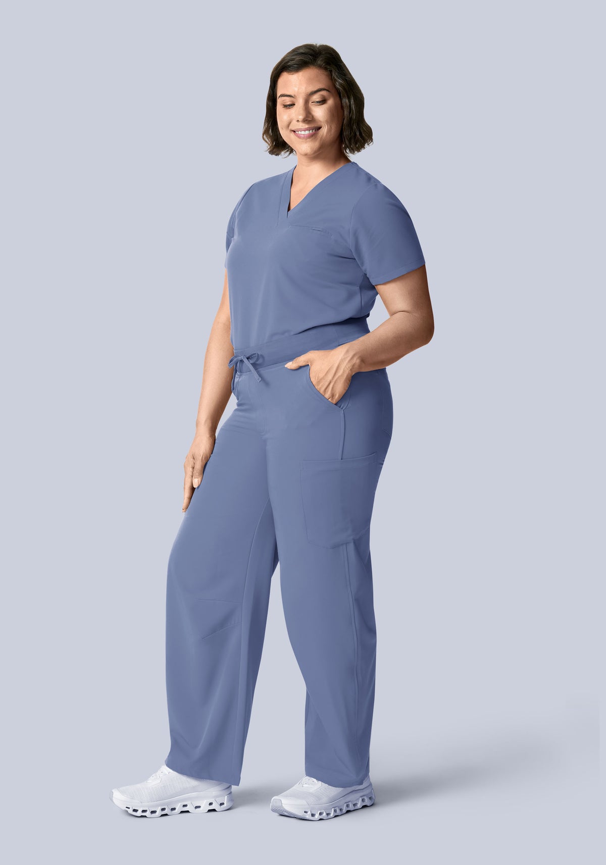 Mid-Rise Barrel Pants Periwinkle