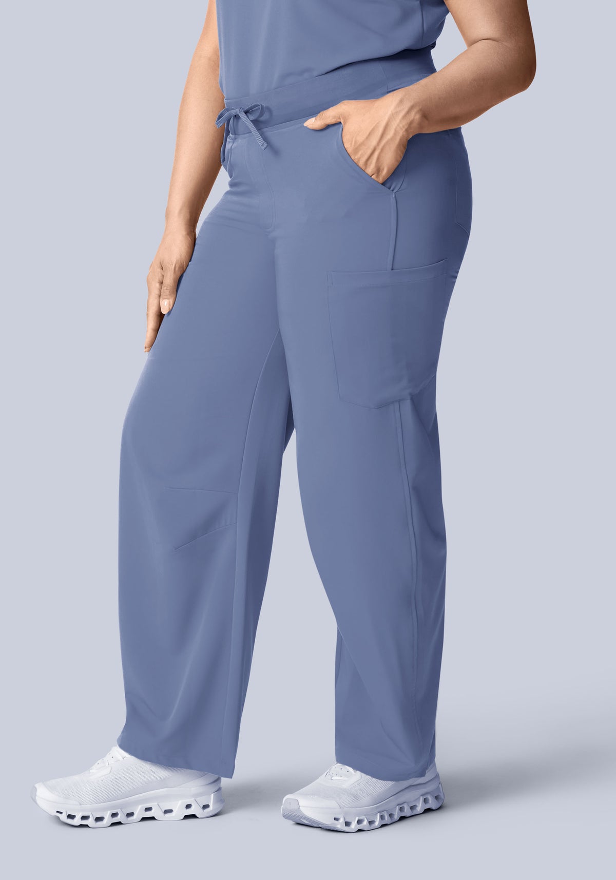 Mid-Rise Barrel Pants Periwinkle