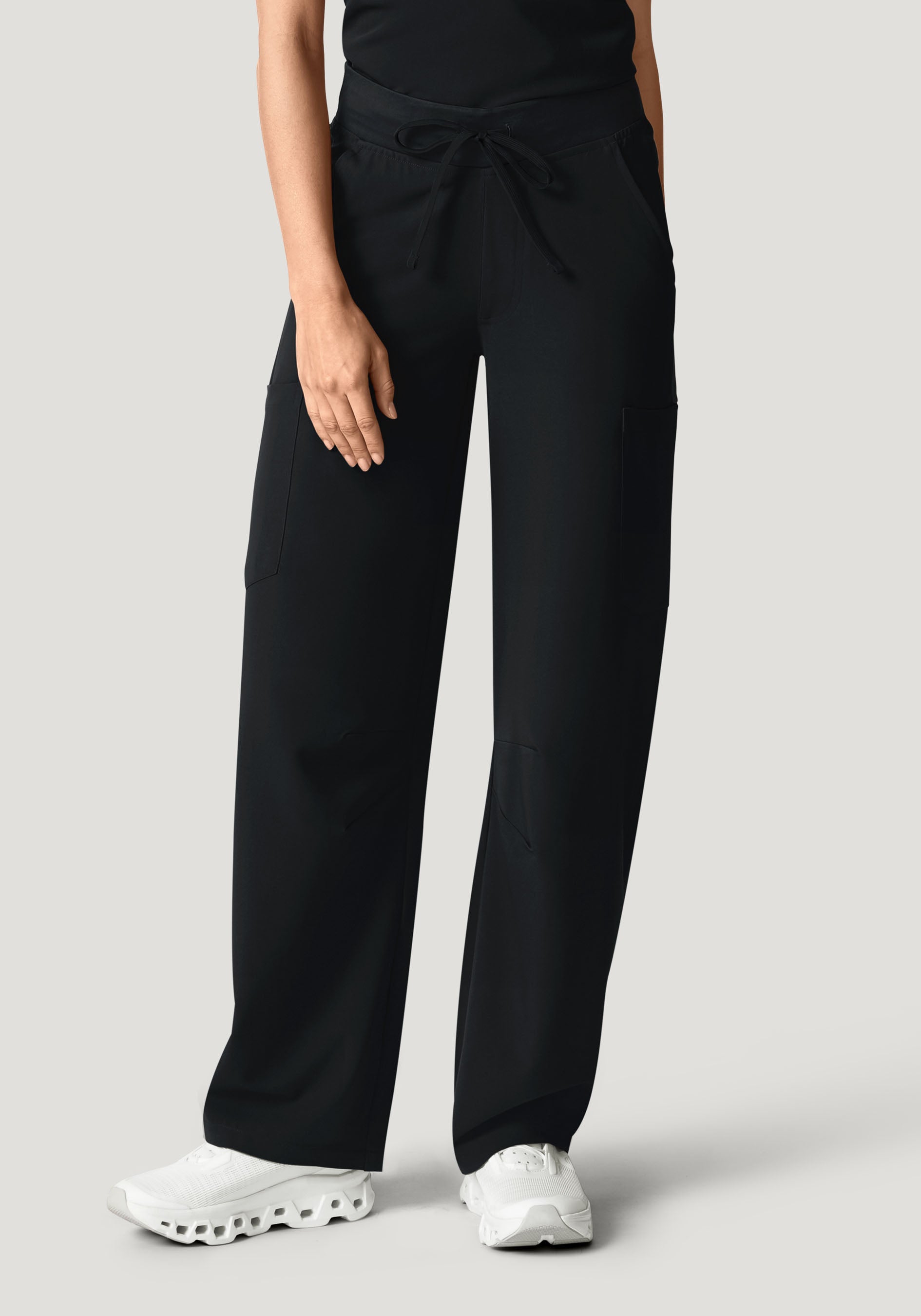 Mid-Rise Barrel Pants Black