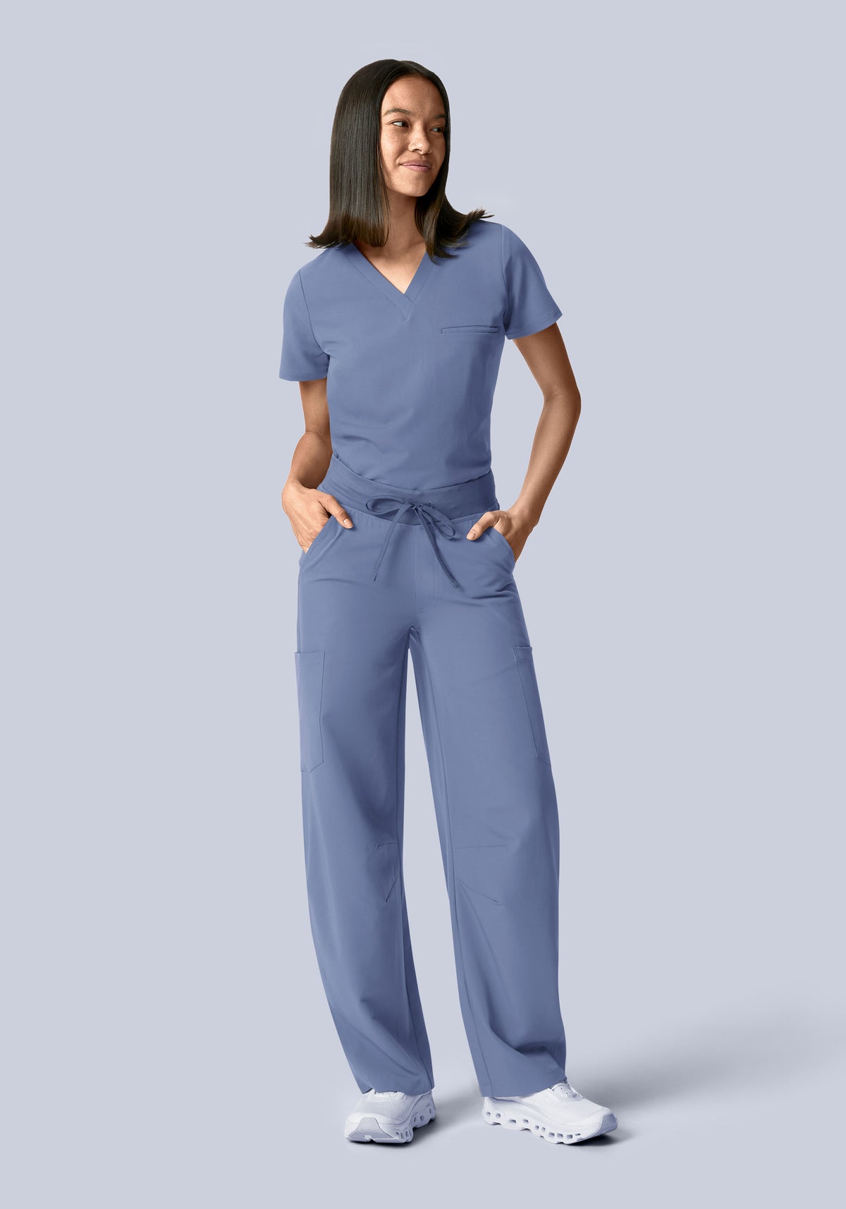 Mid-Rise Barrel Pants Periwinkle