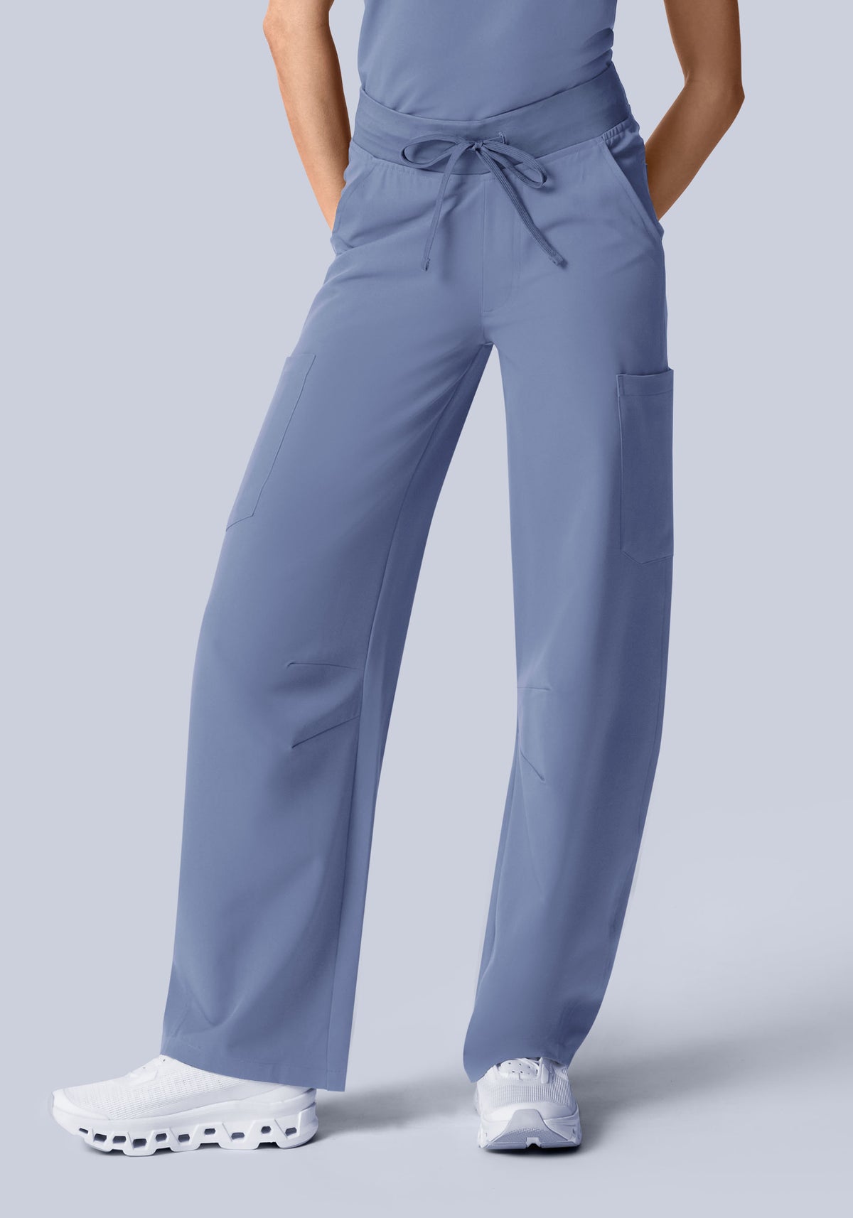 Mid-Rise Barrel Pants Periwinkle