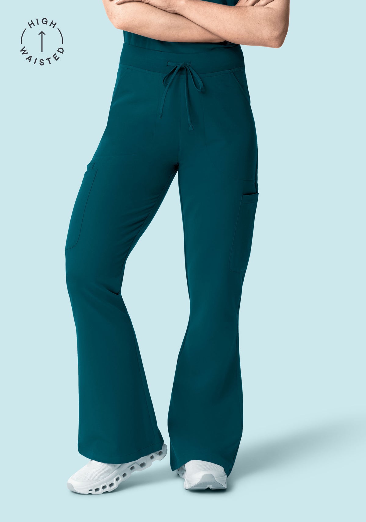 High Waisted Flares Caribbean Blue
