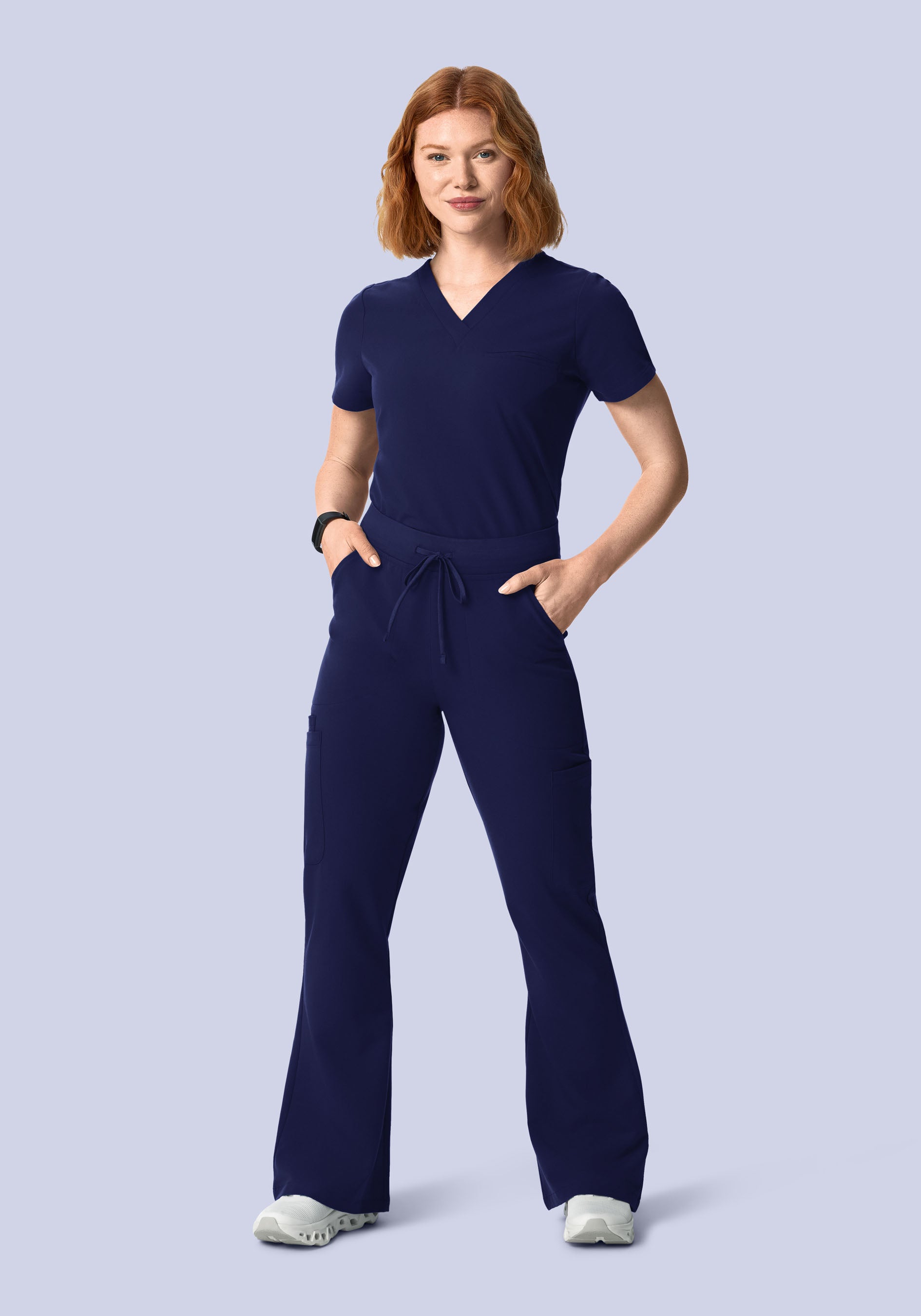 High Waisted Flares Navy