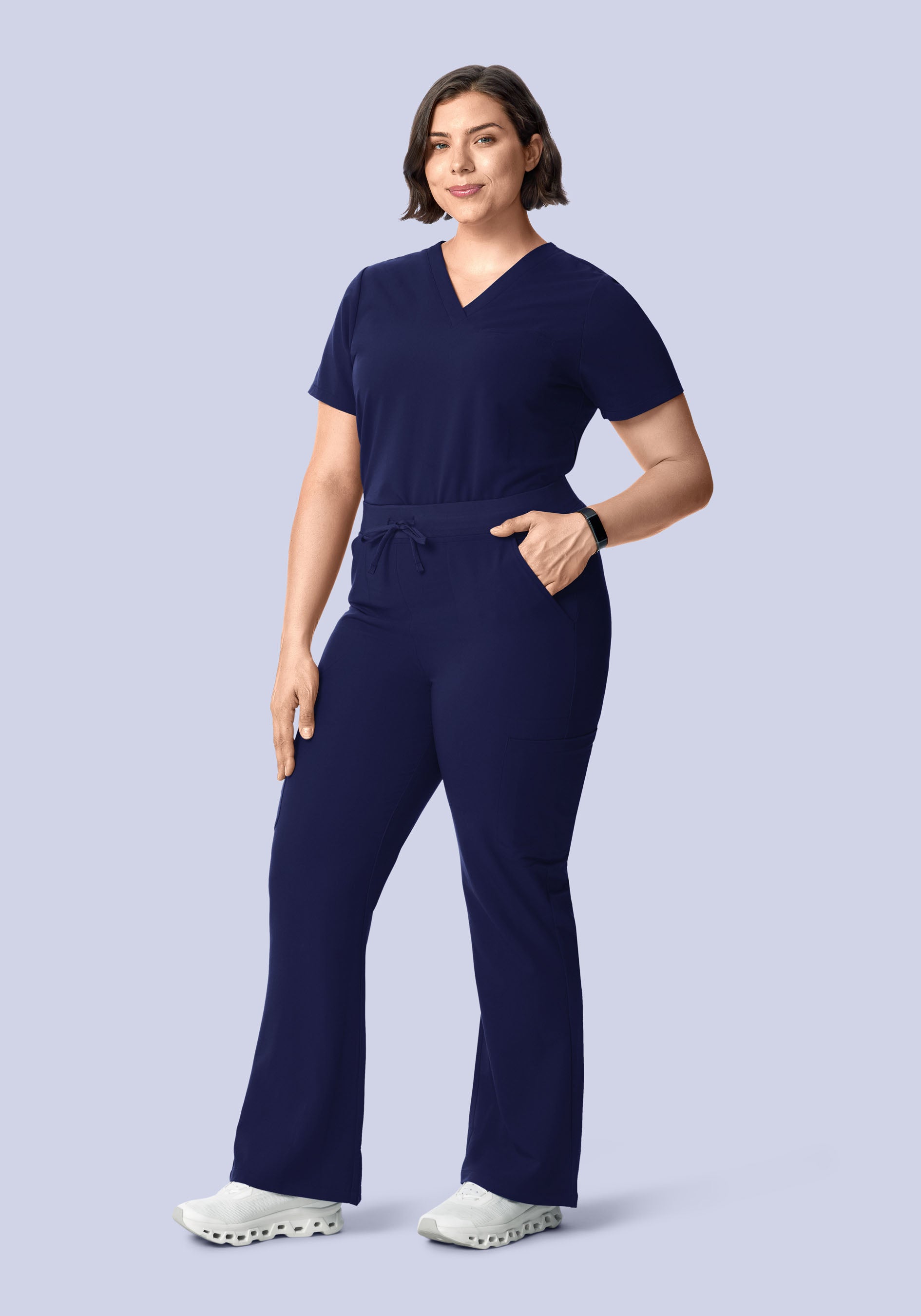 High Waisted Flares Navy