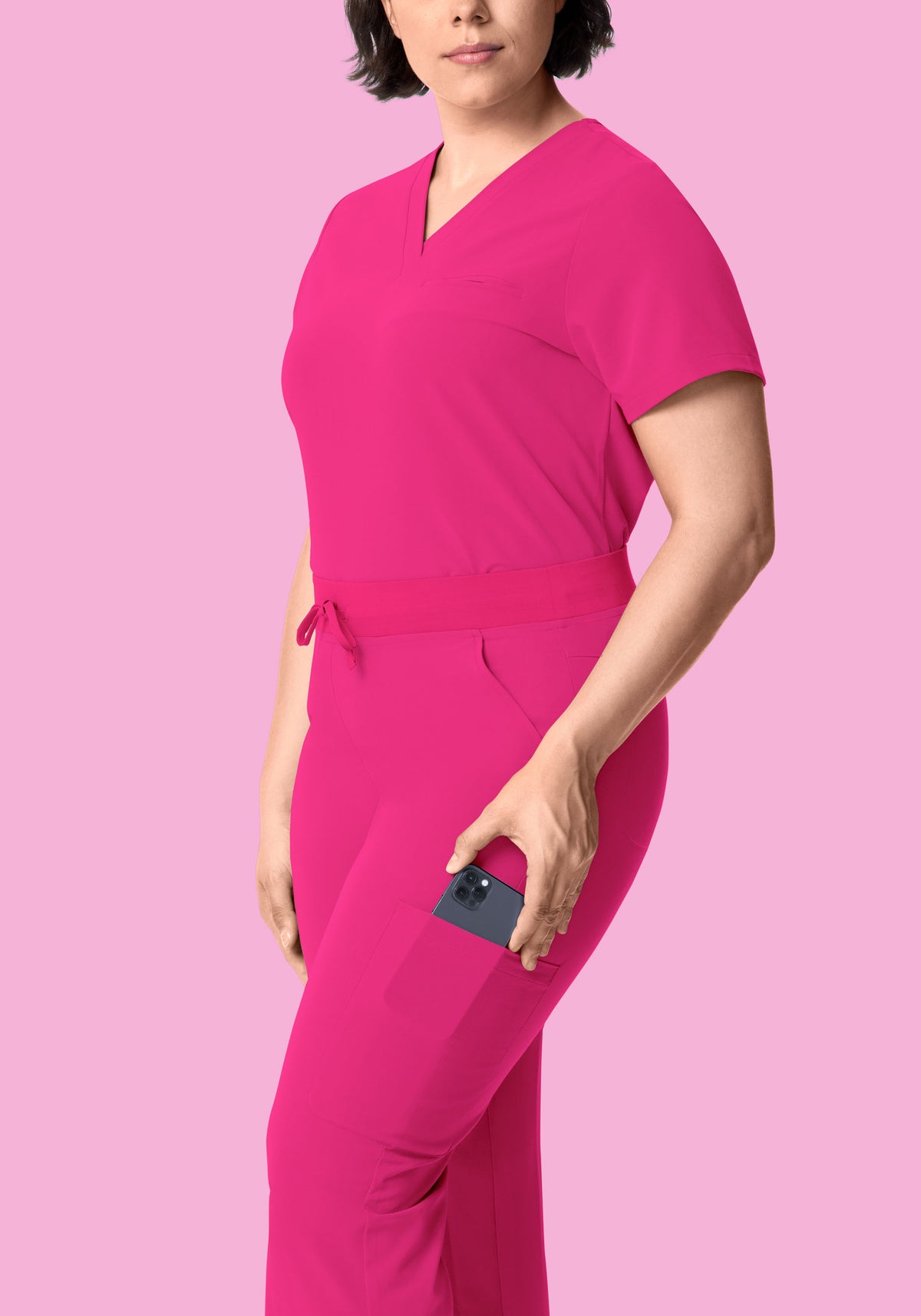 High Waisted Flares Shocking Pink