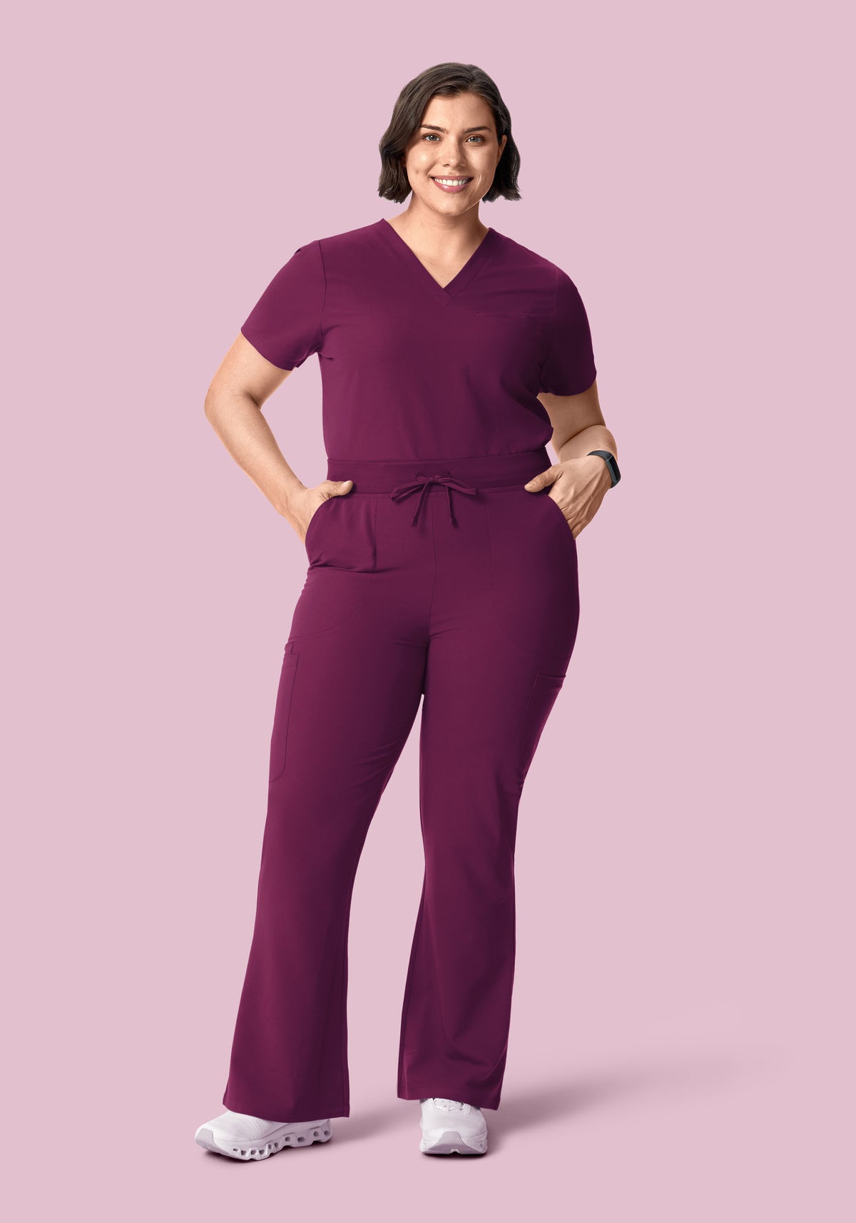 High Waisted Flares Plum