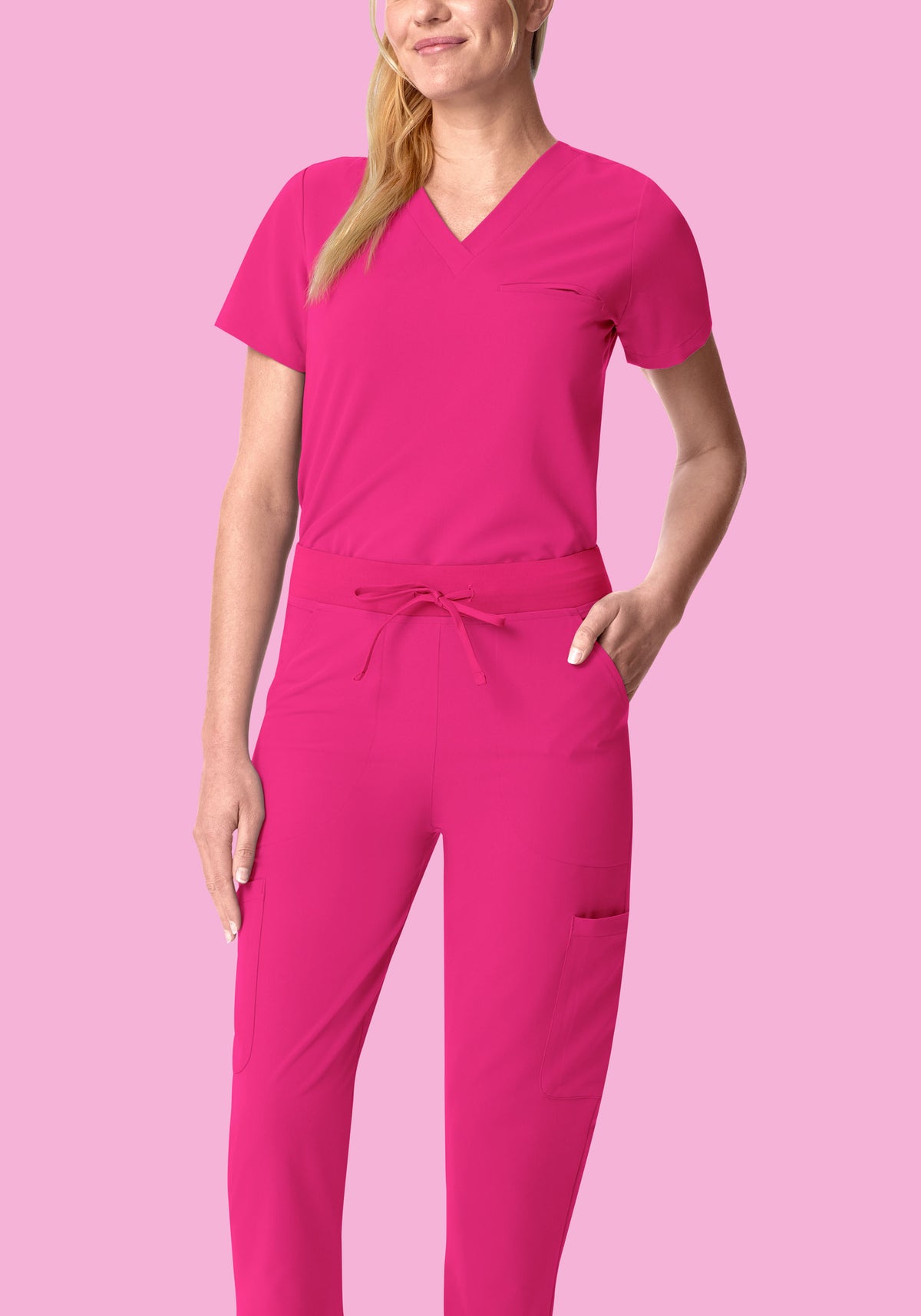 High Waisted Flares Shocking Pink