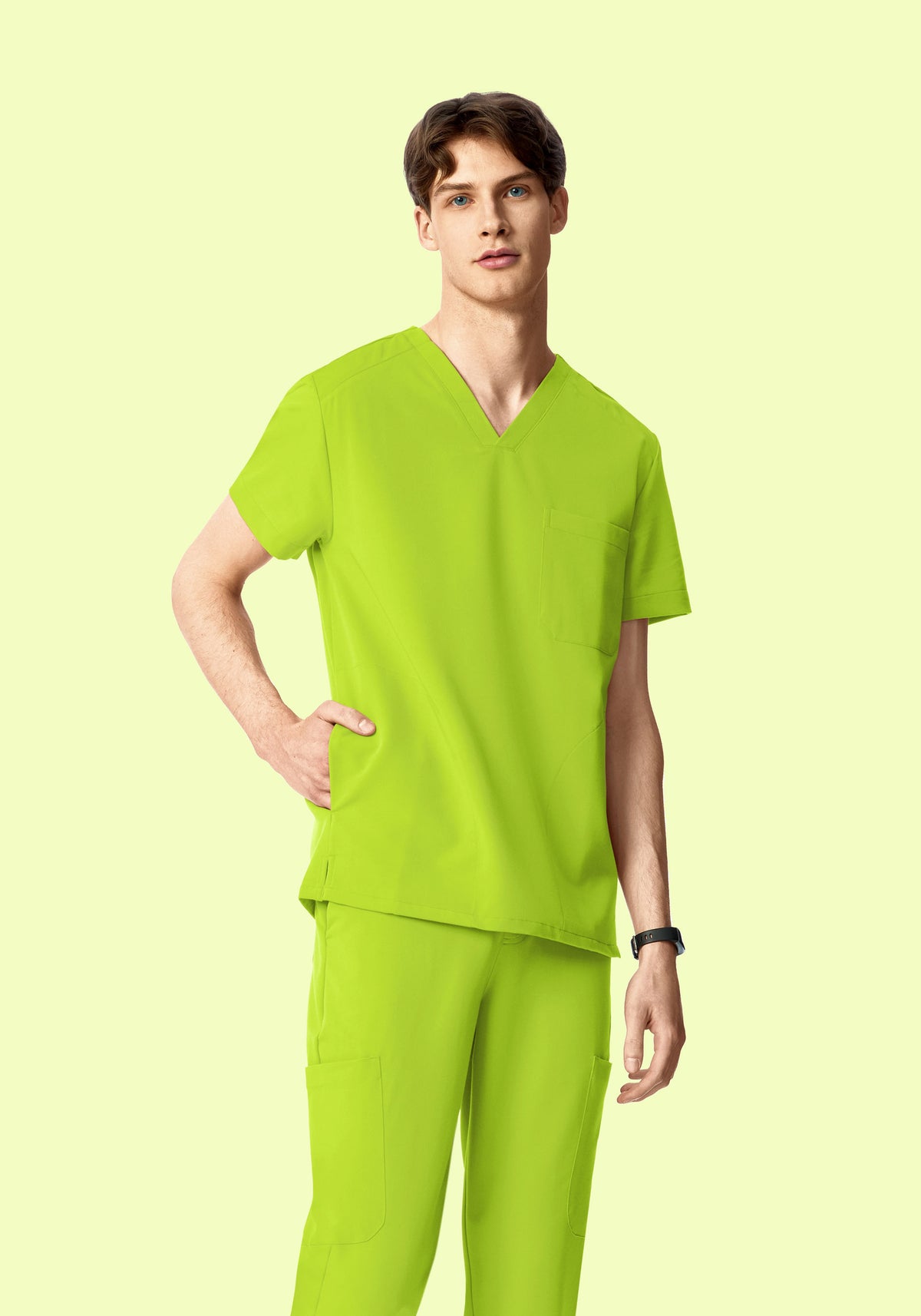 Three Pocket Top Apple Green
