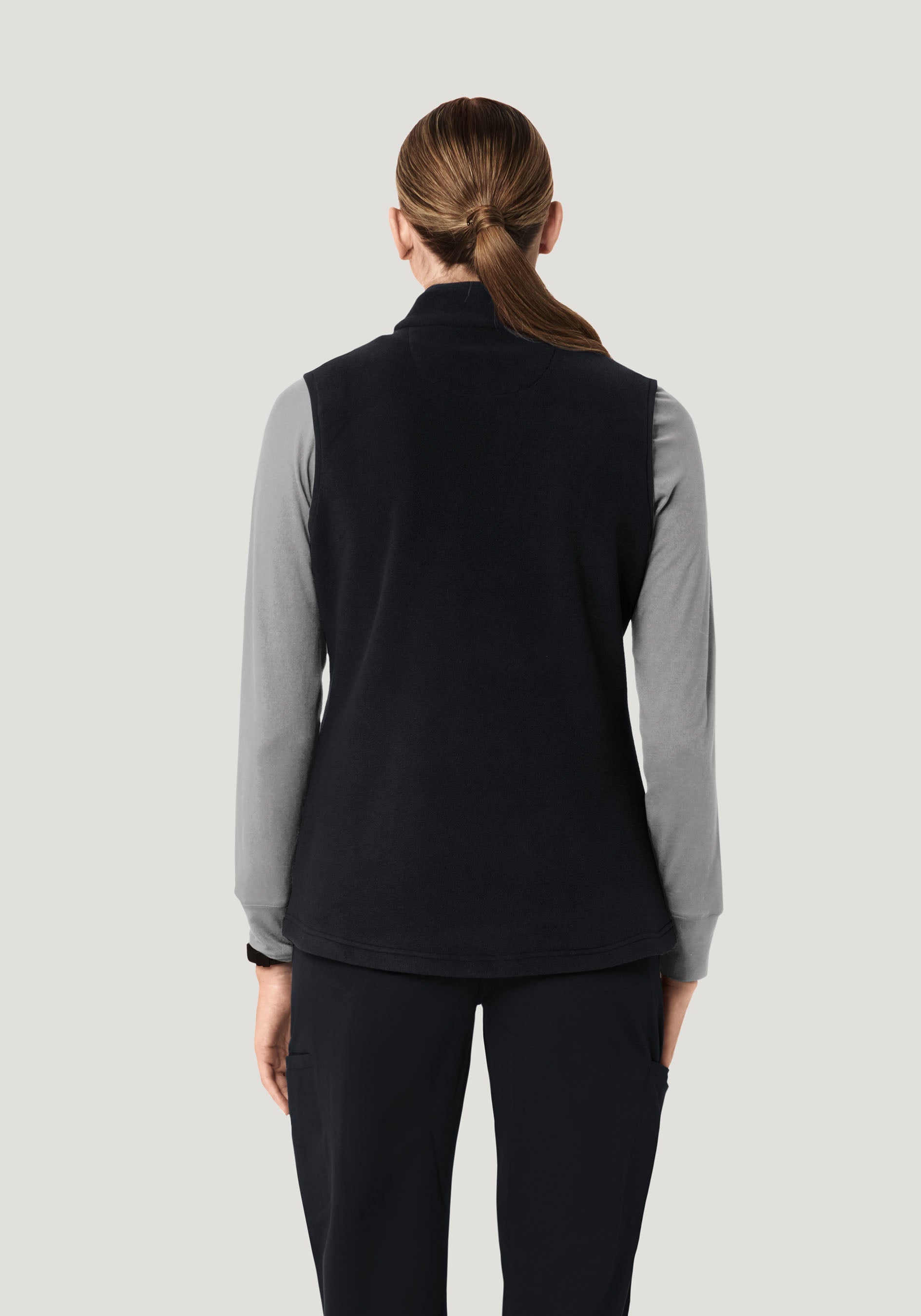 Women's Fleece Scrub Vest Black