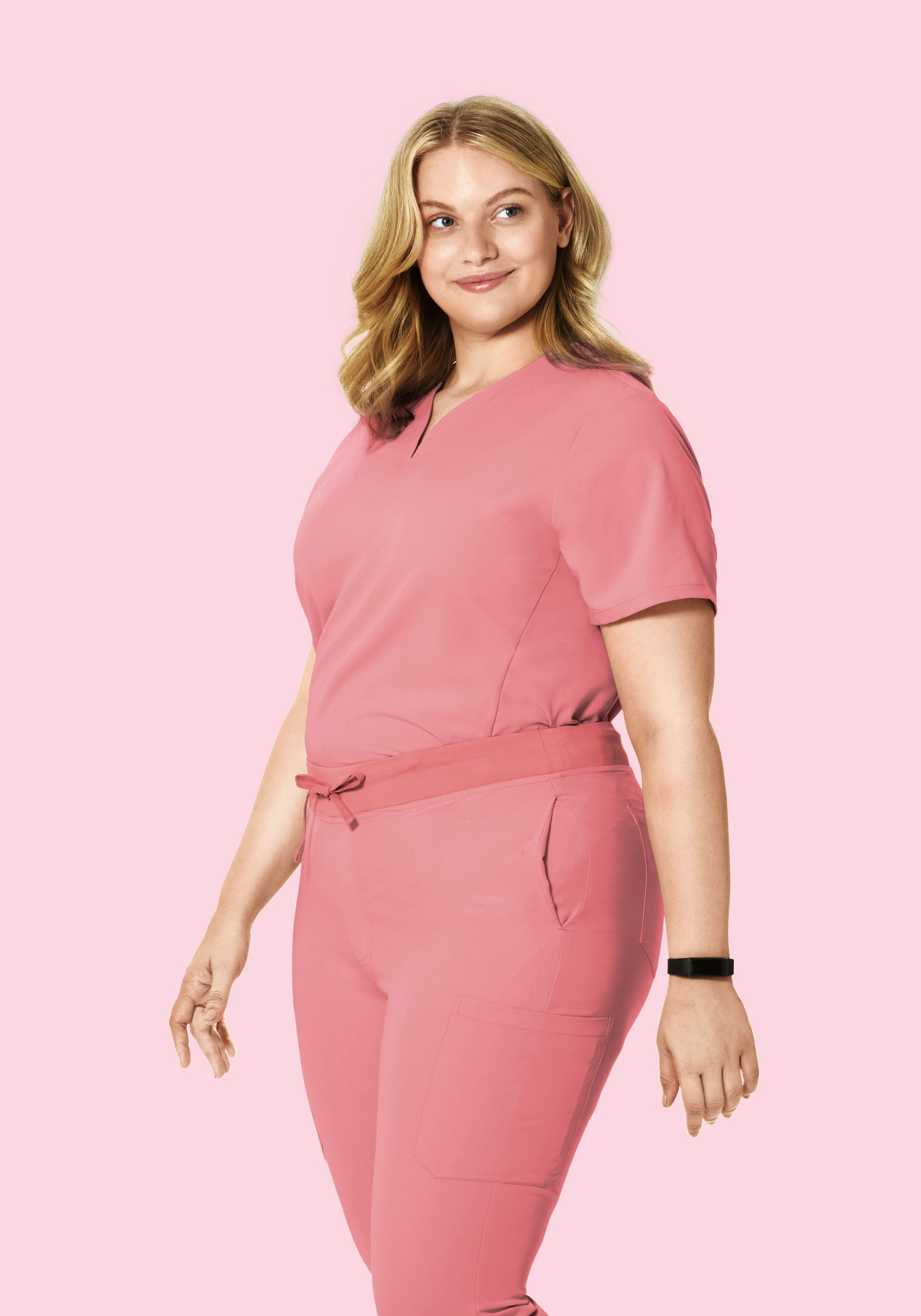 Curved V-Neck Top Peony