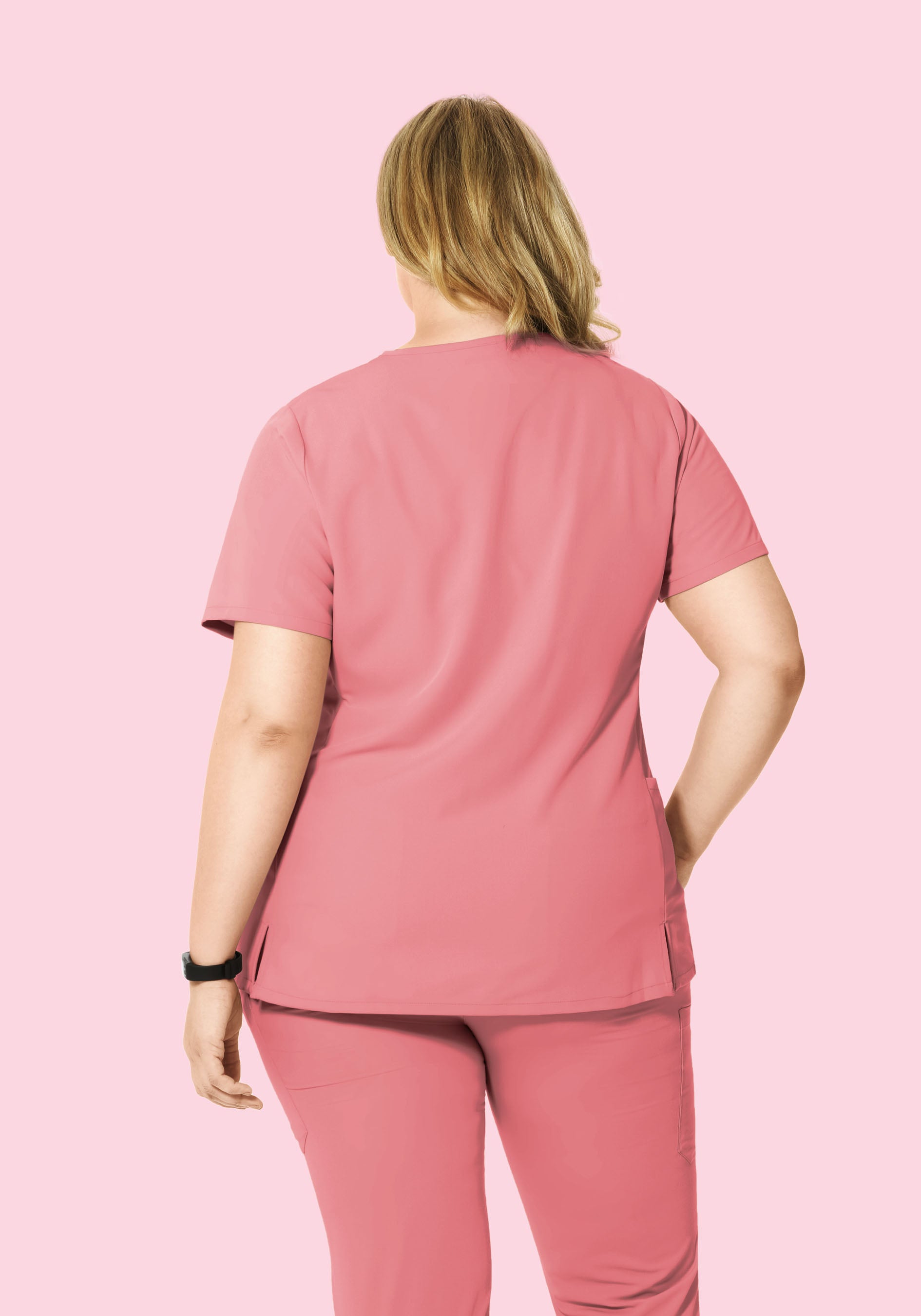 Curved V-Neck Top Peony