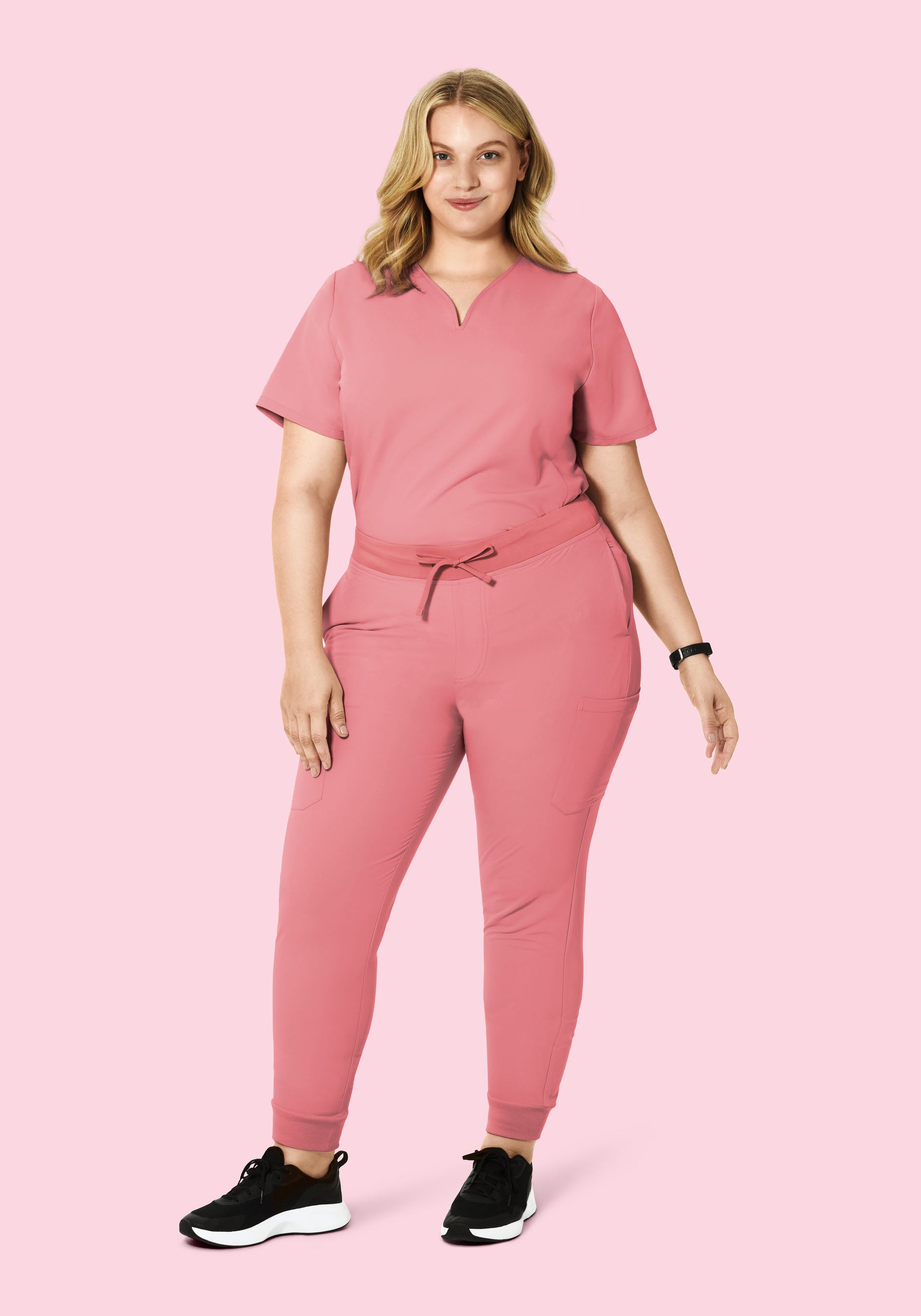 Curved V-Neck Top Peony