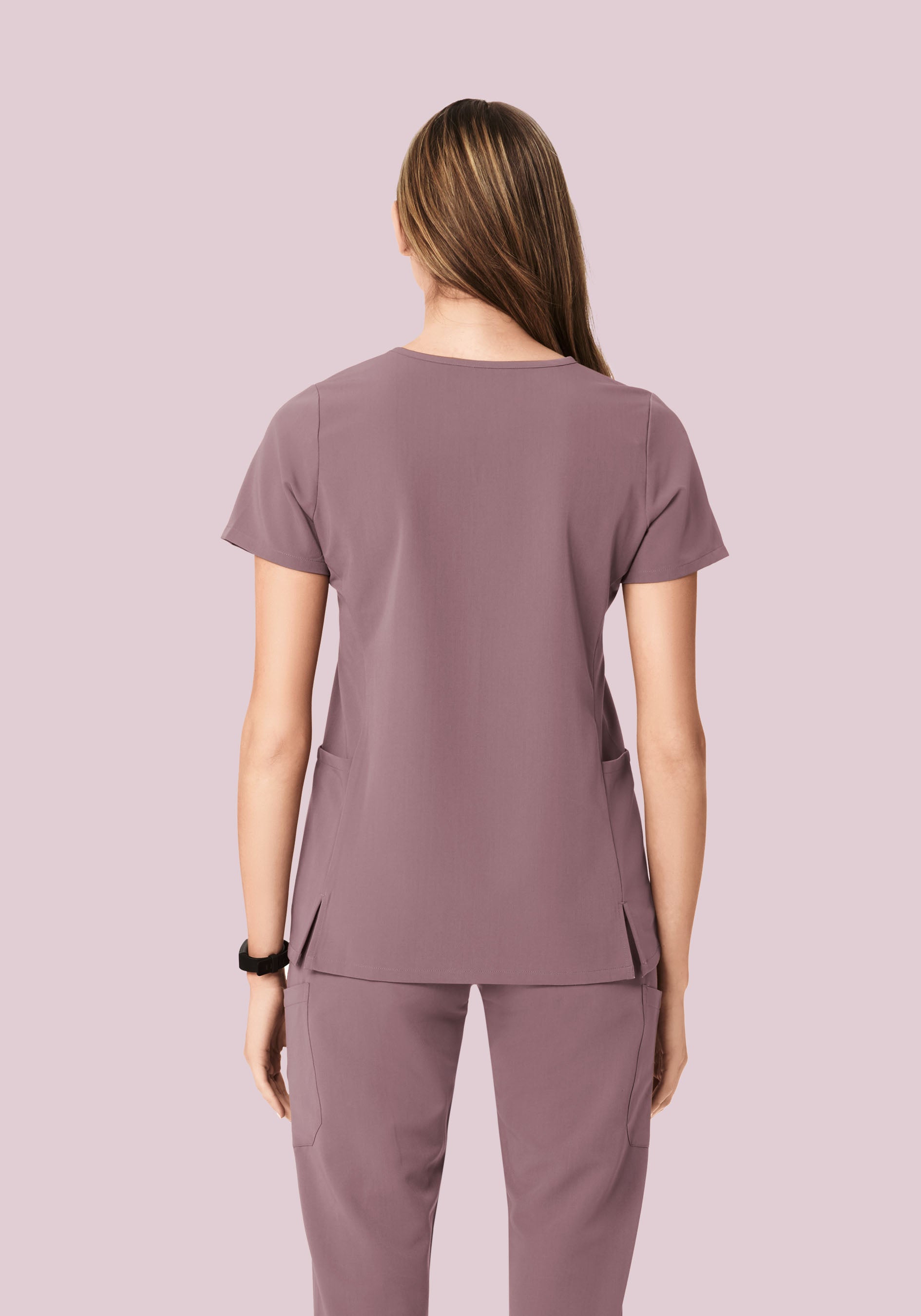 Curved V-Neck Top Moondust