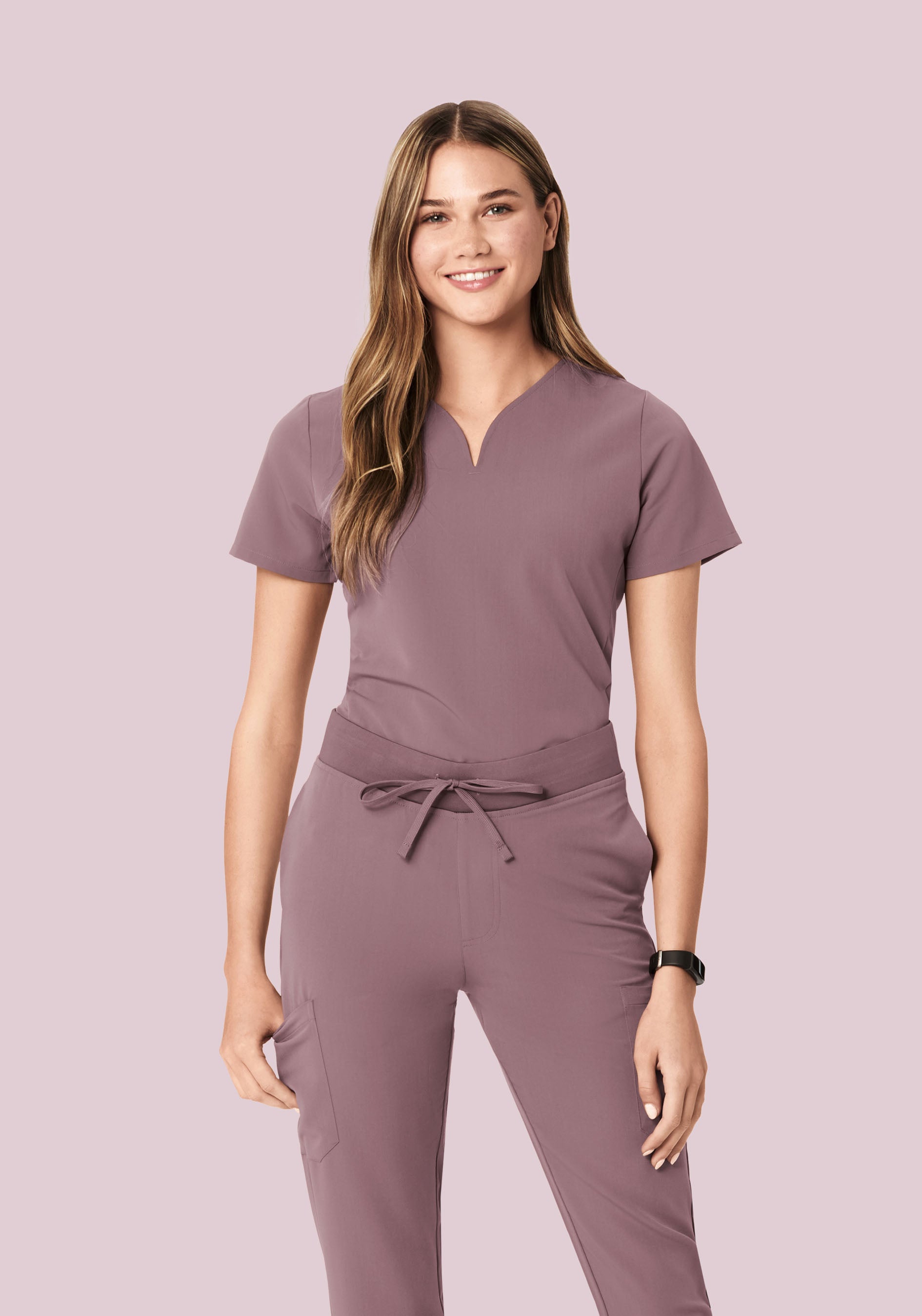 Curved V-Neck Top Moondust