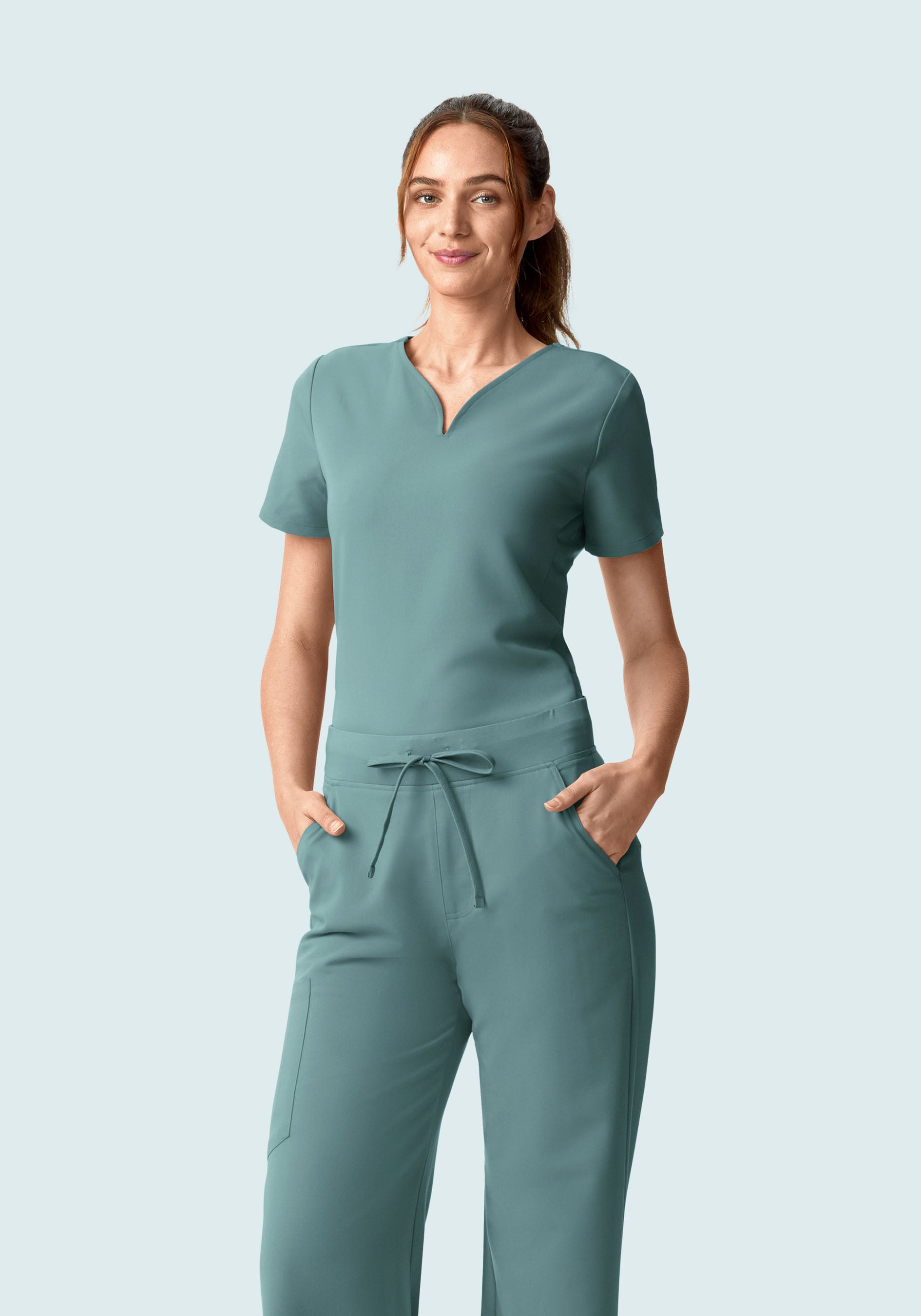 Curved V-Neck Top Marina