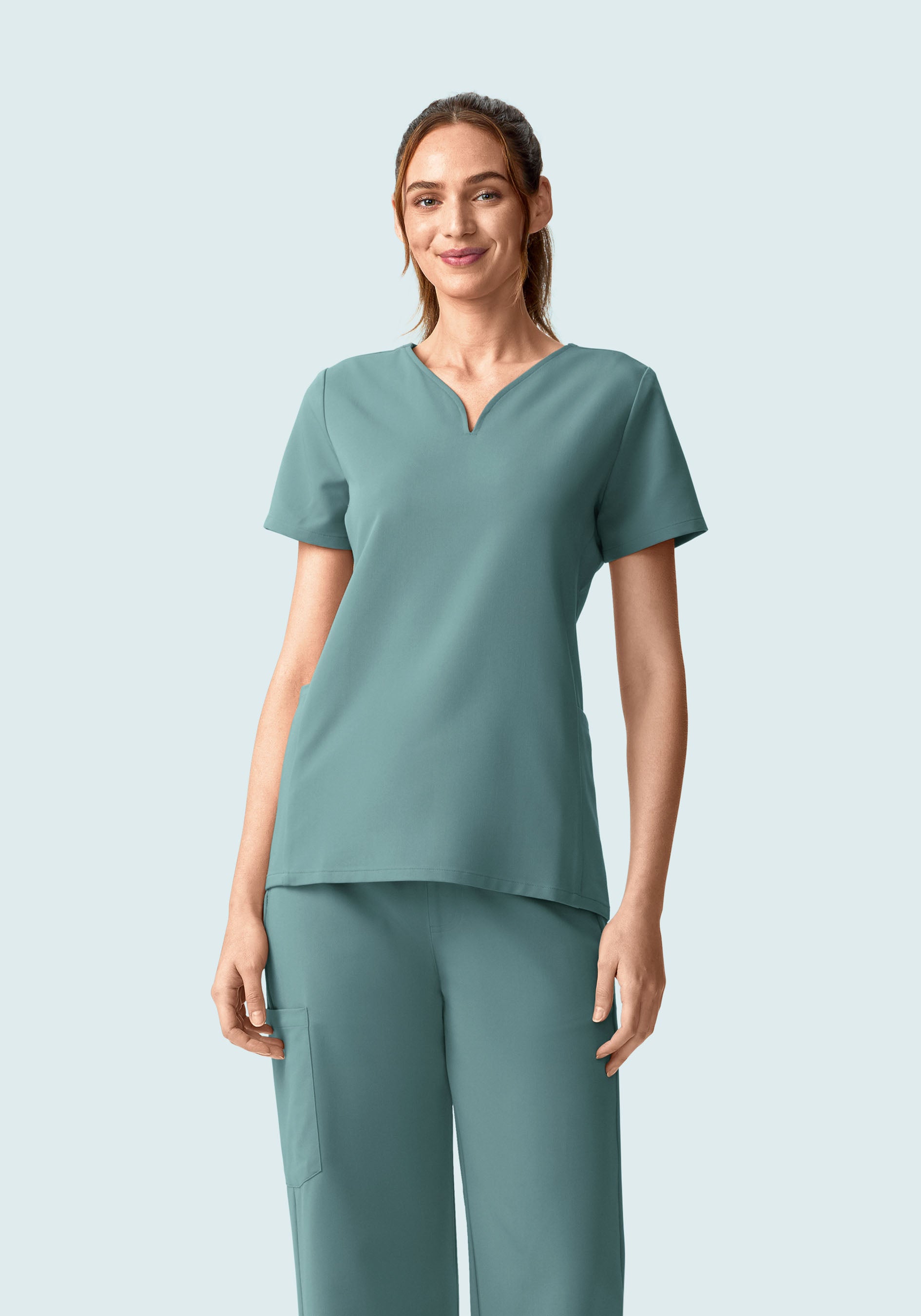 Curved V-Neck Top Marina