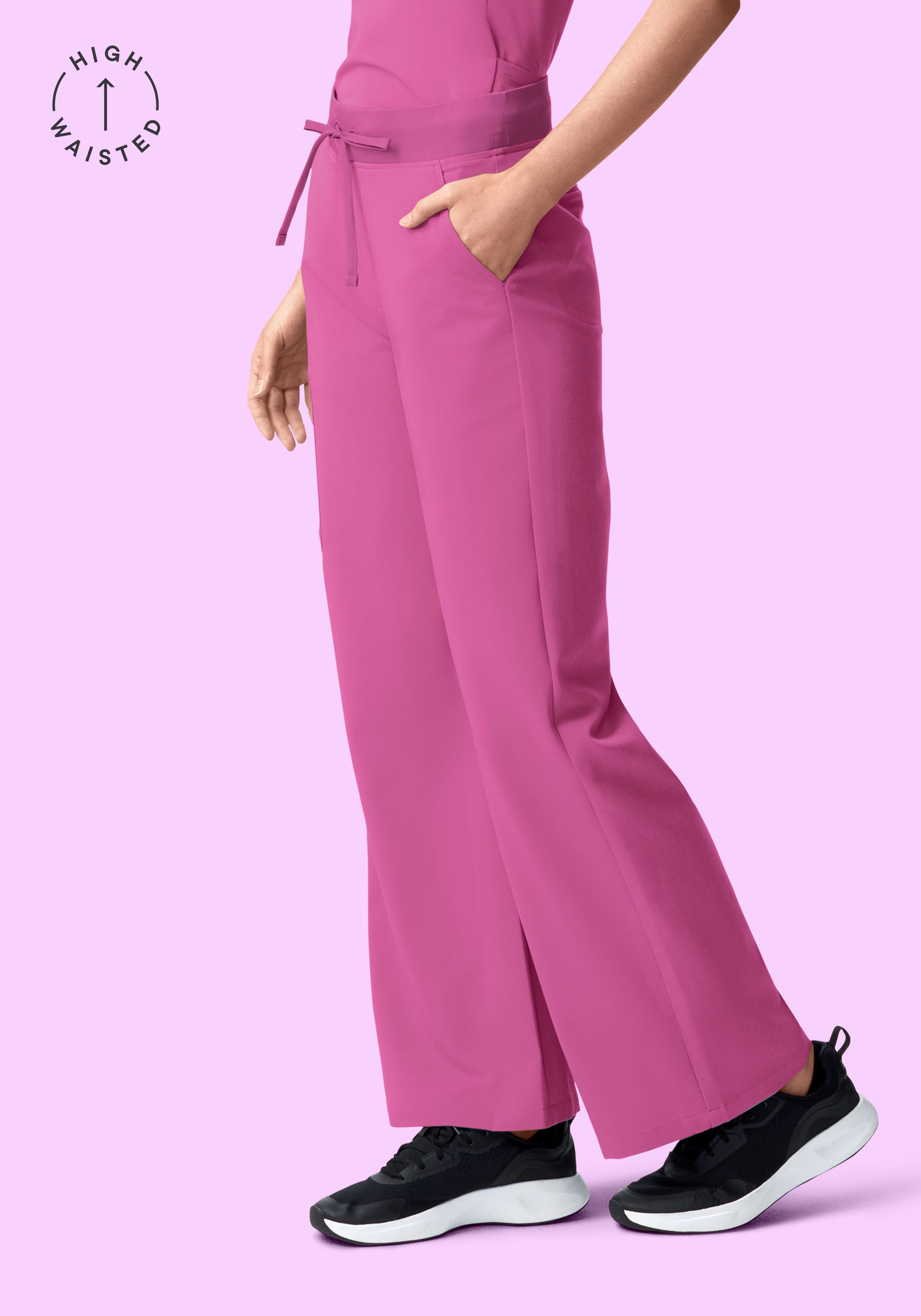 ドクタースタイル Women's High Waisted Wide Leg Pants - Dahlia | Mandala Scrubs