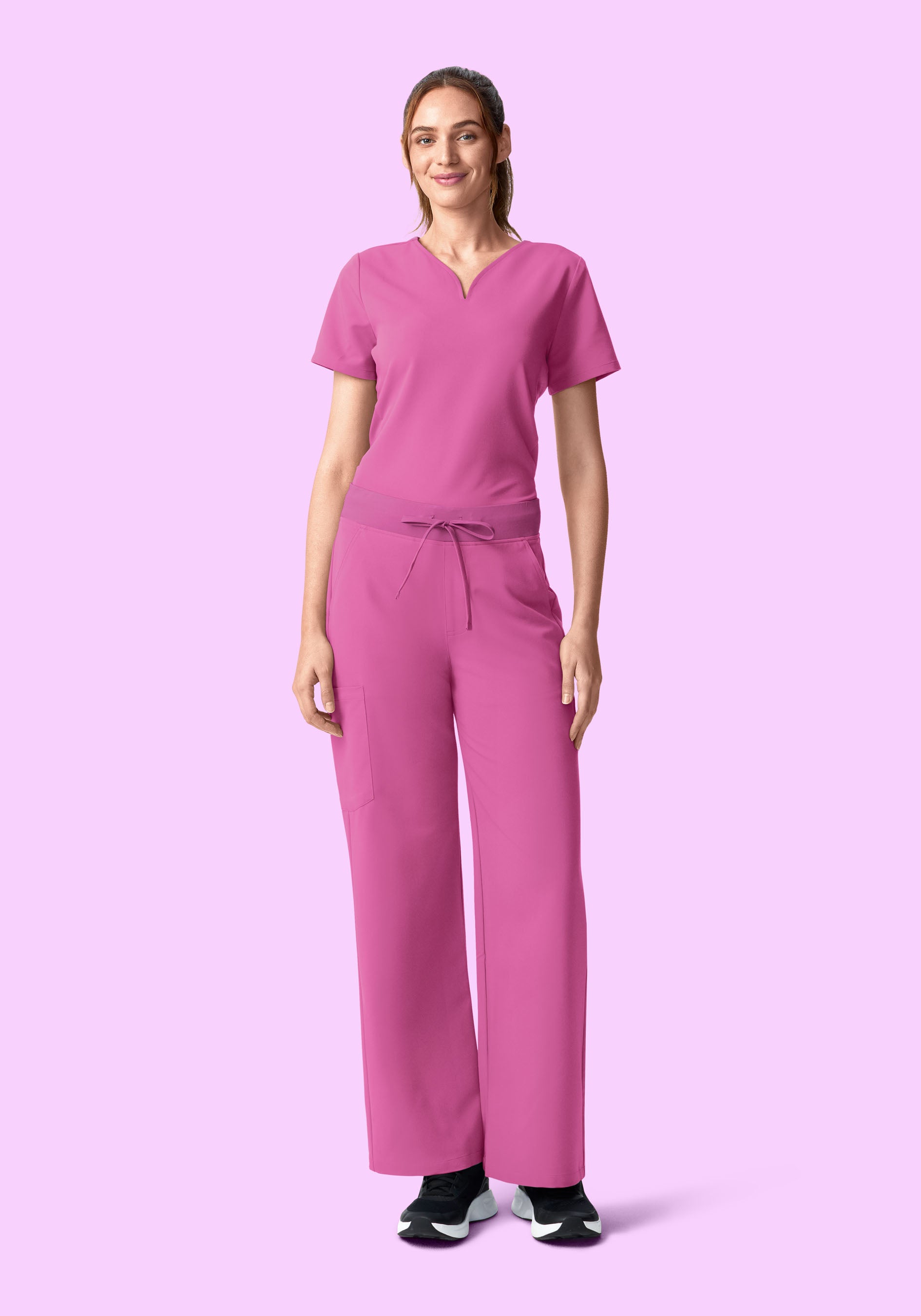 Women's High Waisted Wide Leg Pants - Dahlia | Mandala Scrubs