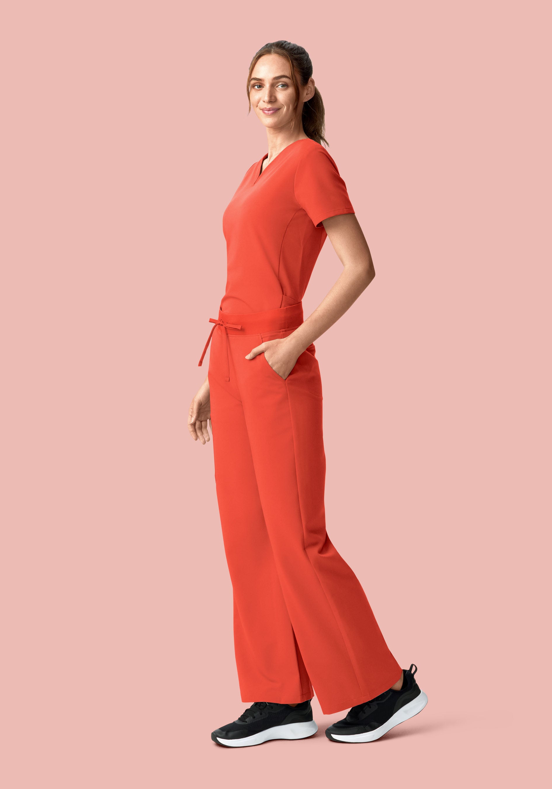 High Waisted Wide Leg Terracotta