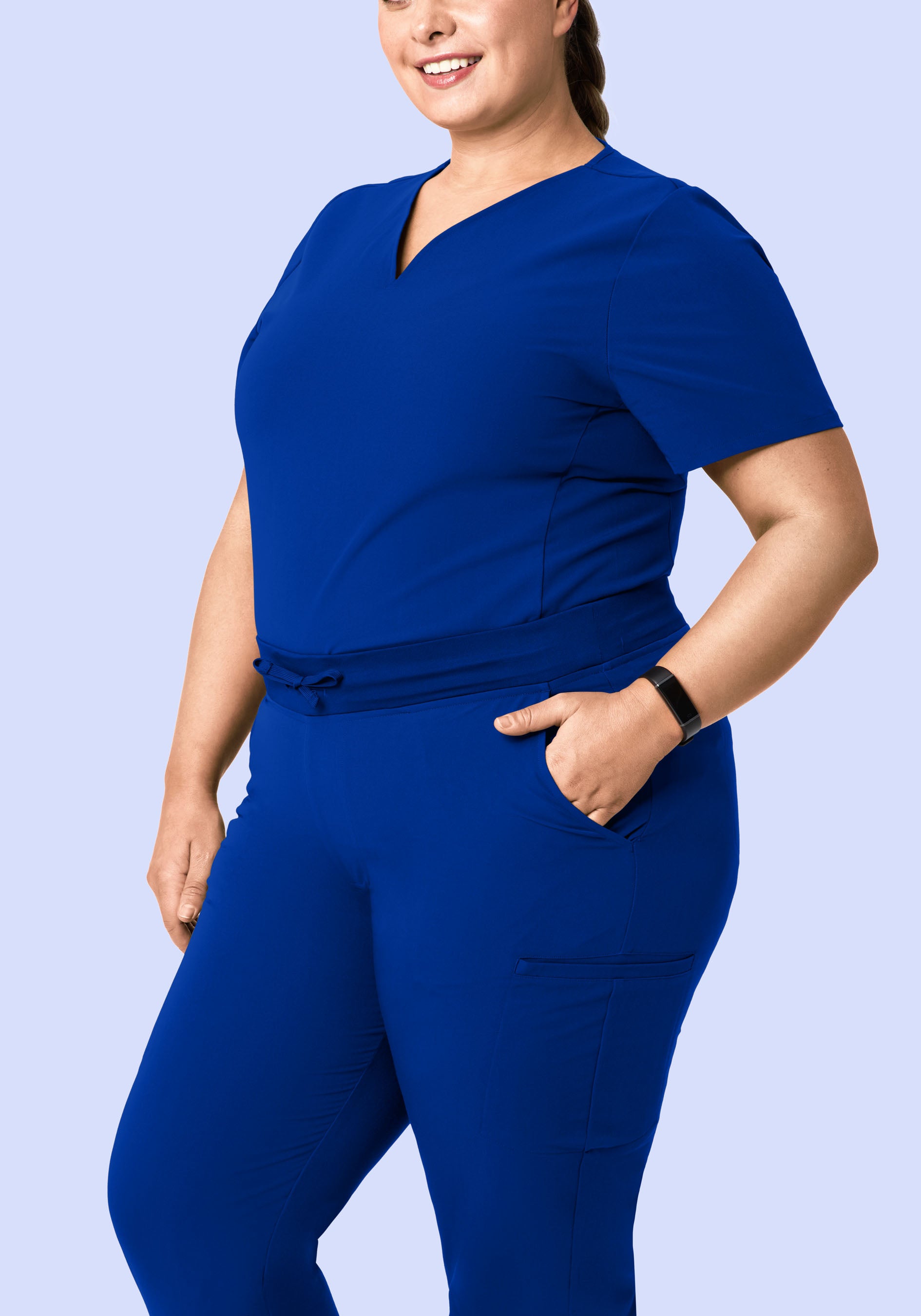 Women's Mid-Rise 11-Pocket Jogger Scrub Pants - Galaxy Blue
