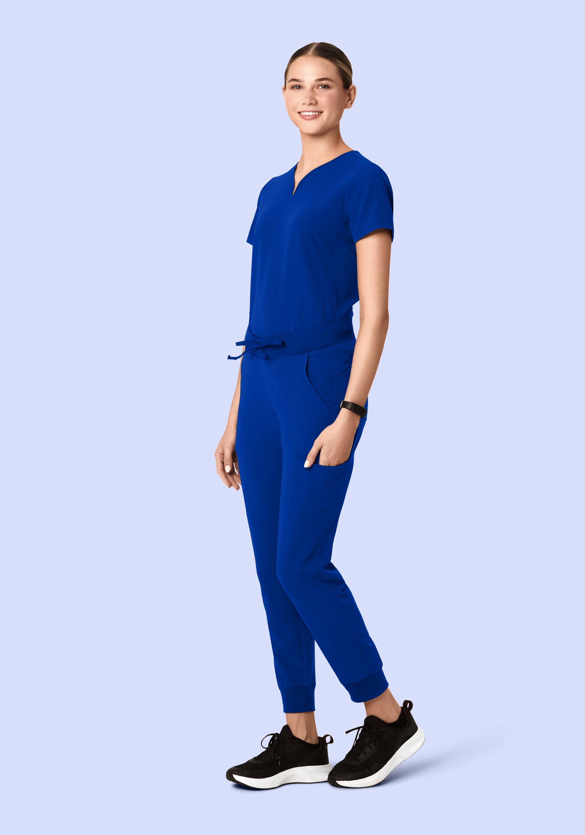 Women's Mid-Rise 11-Pocket Jogger Scrub Pants - Galaxy Blue