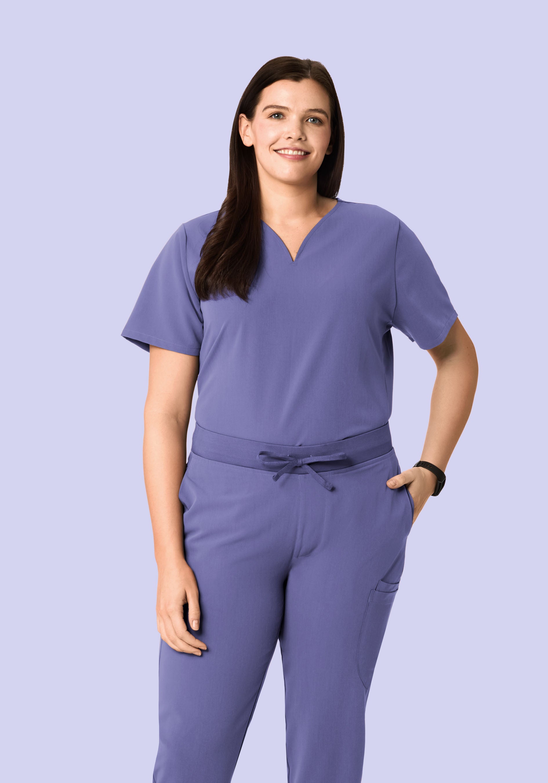 Curved V-Neck Top Nightshade